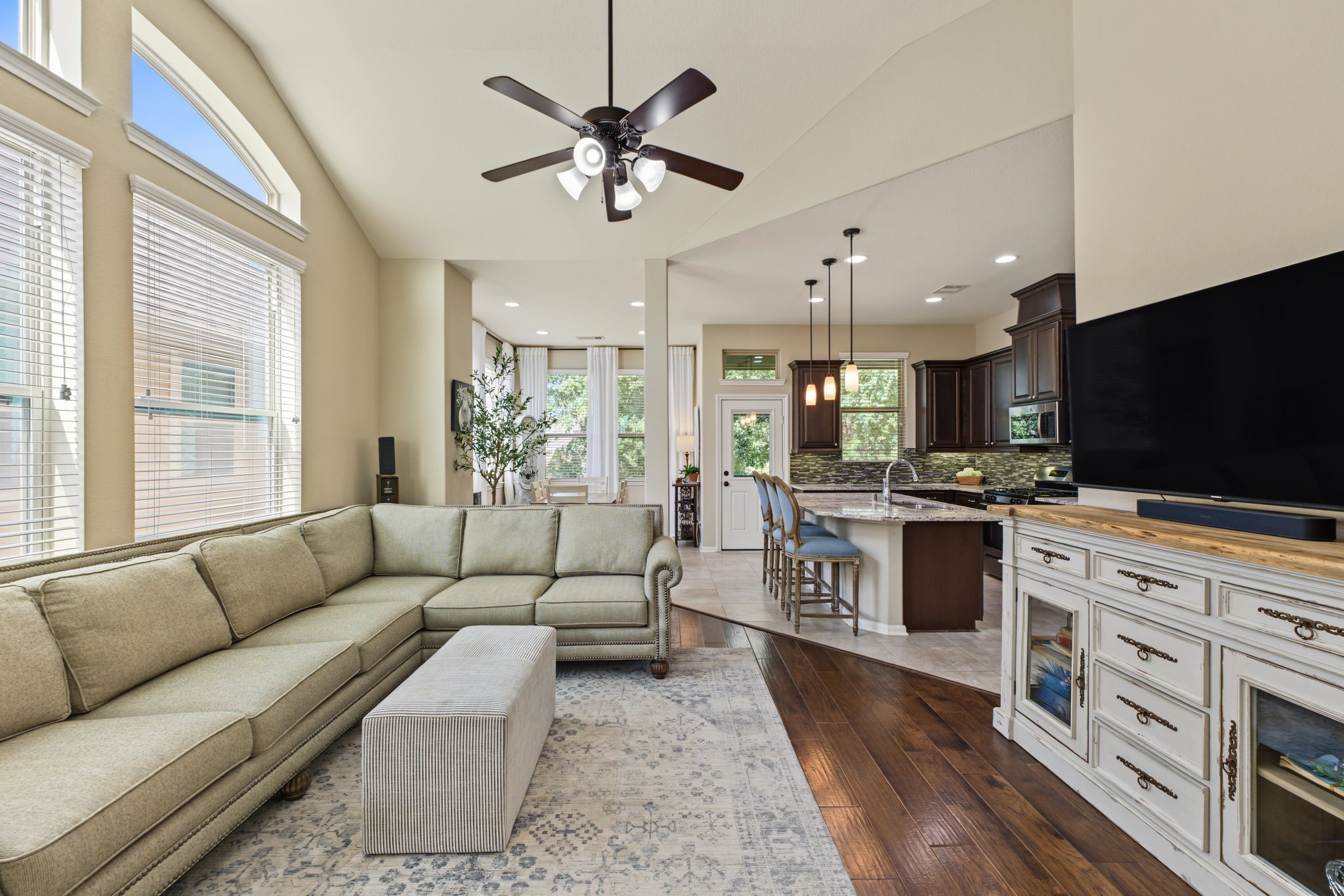 A stunning living space where comfort meets style! Relax, entertain, and make unforgettable memories in this inviting open-concept living room.