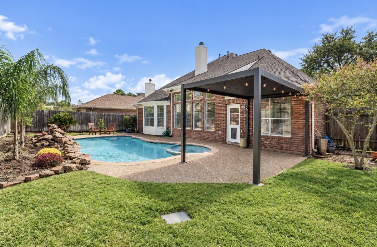 Upgraded Covered back patio.