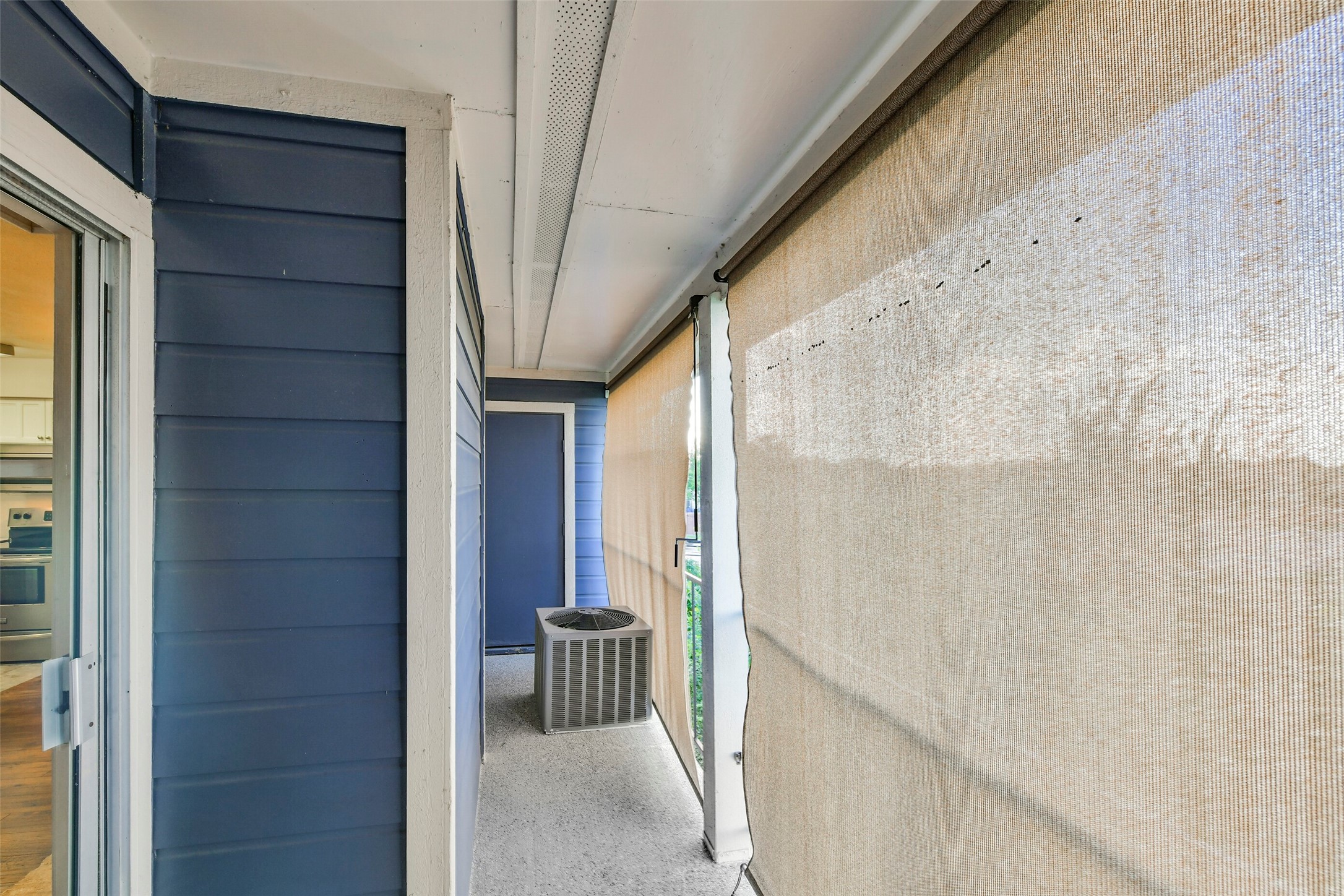 Balcony shades that open & close