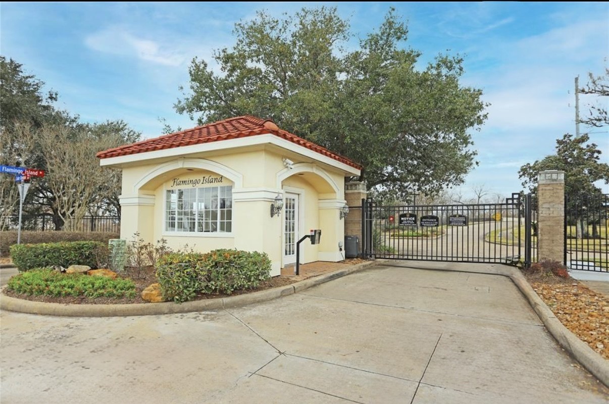 Private gated entry to Flamingo Island.