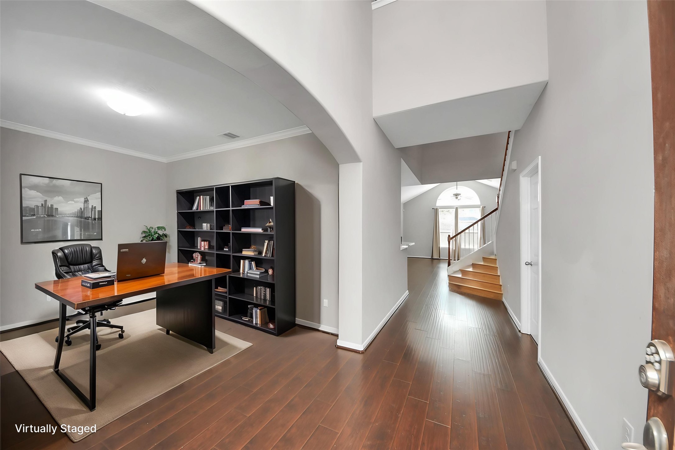 Virtually staged - front room as home office