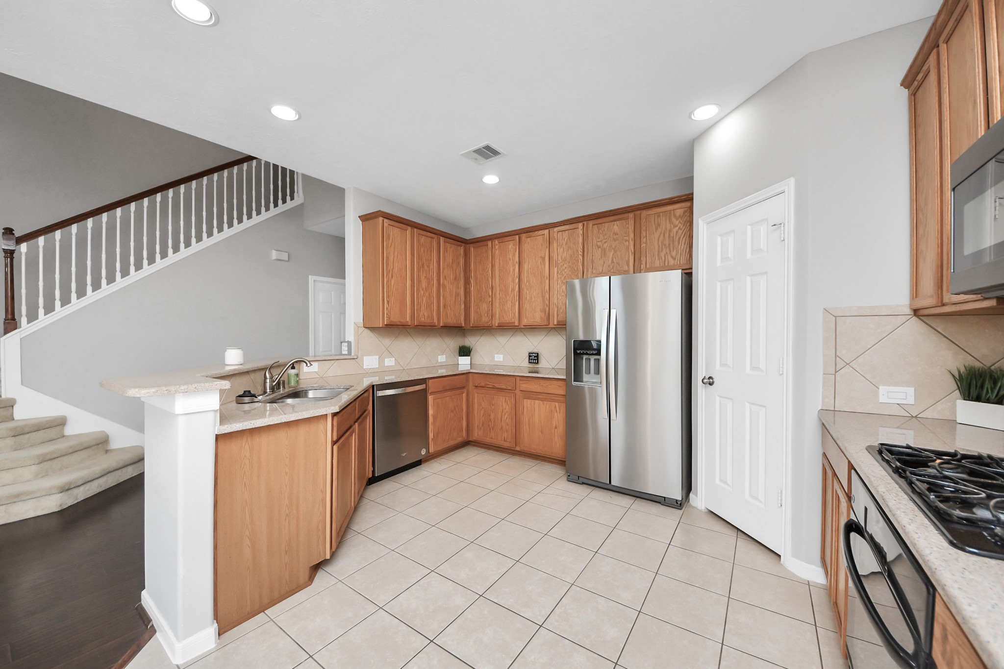 Kitchen has plenty of storage