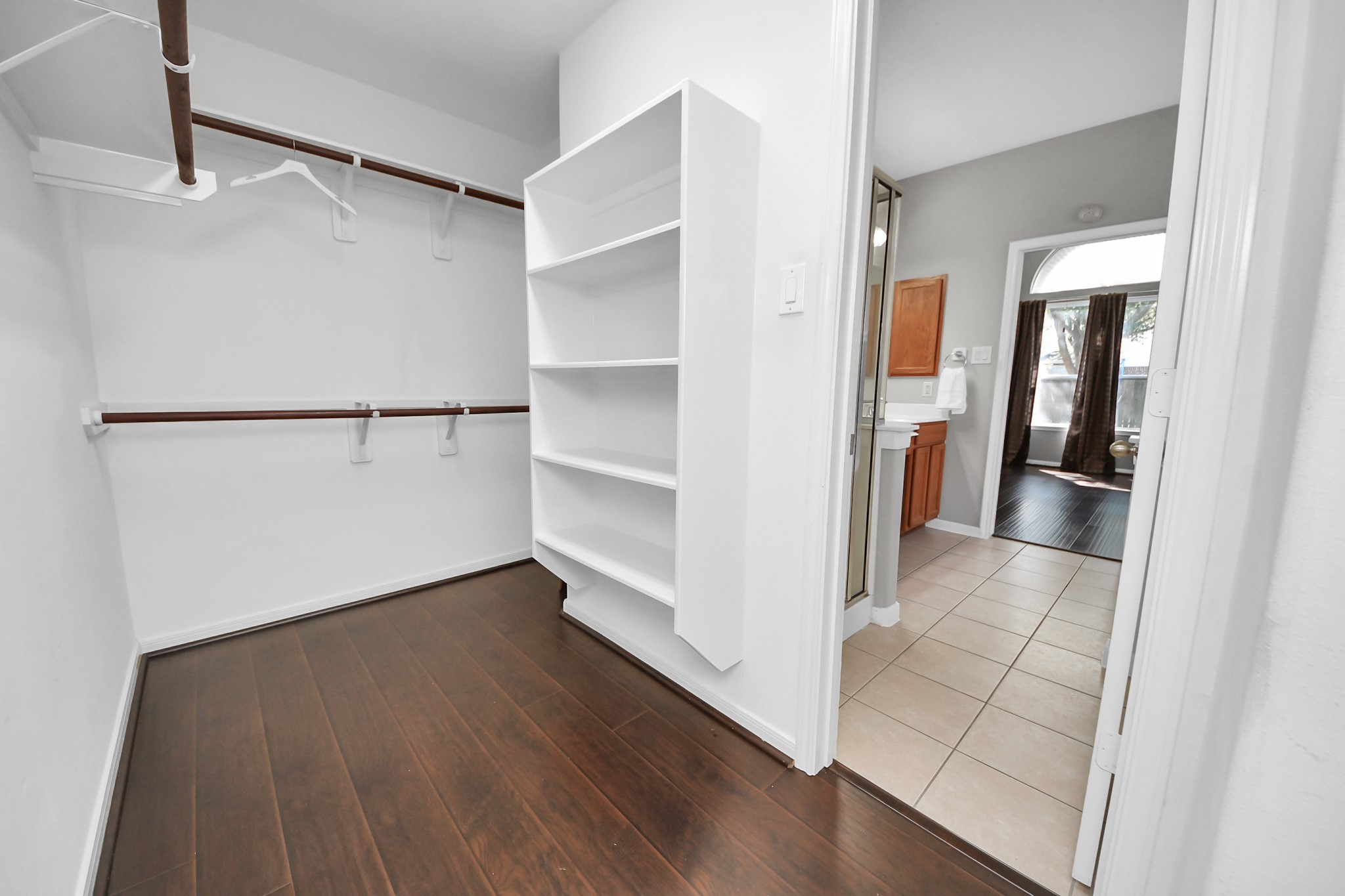 Spacious primary closet