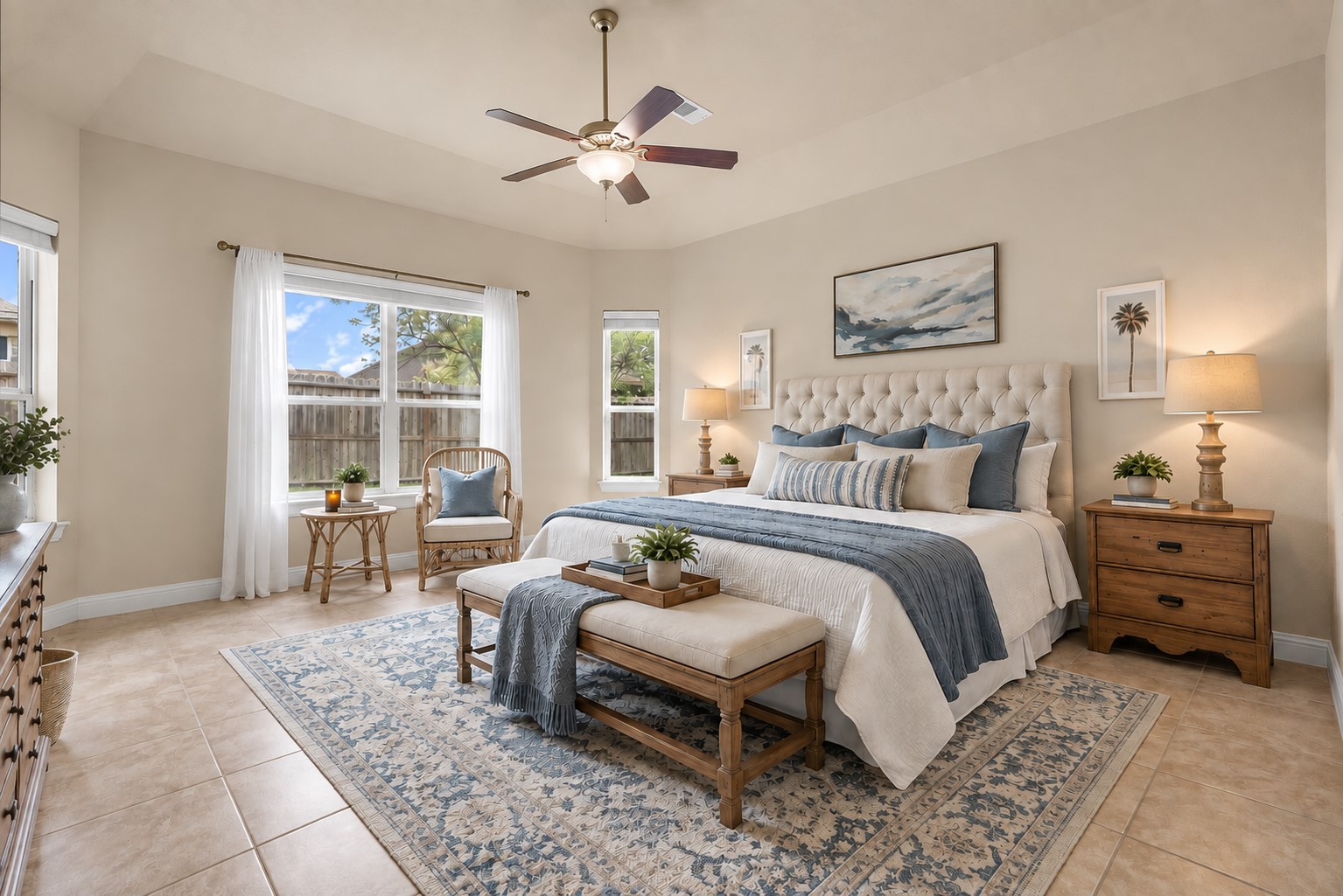The spacious primary bedroom offers a peaceful retreat complete with a private en-suite bath.
