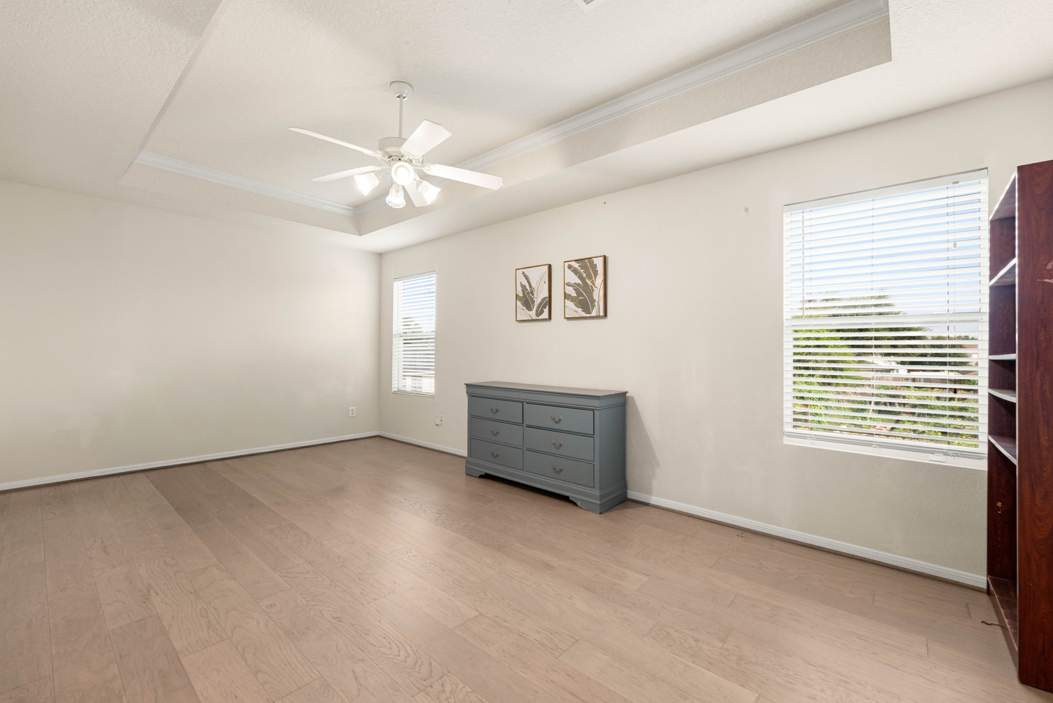 Versatile upstairs game room can easily serve as a second family room, media room, or play area.