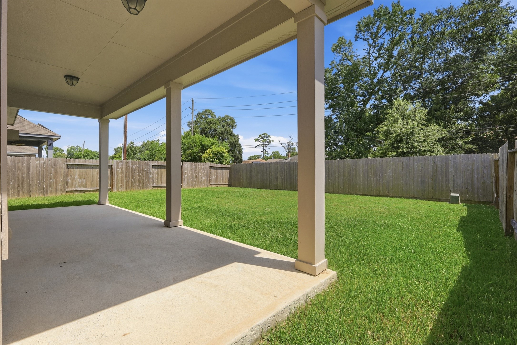 Recently installed oversized covered back patio