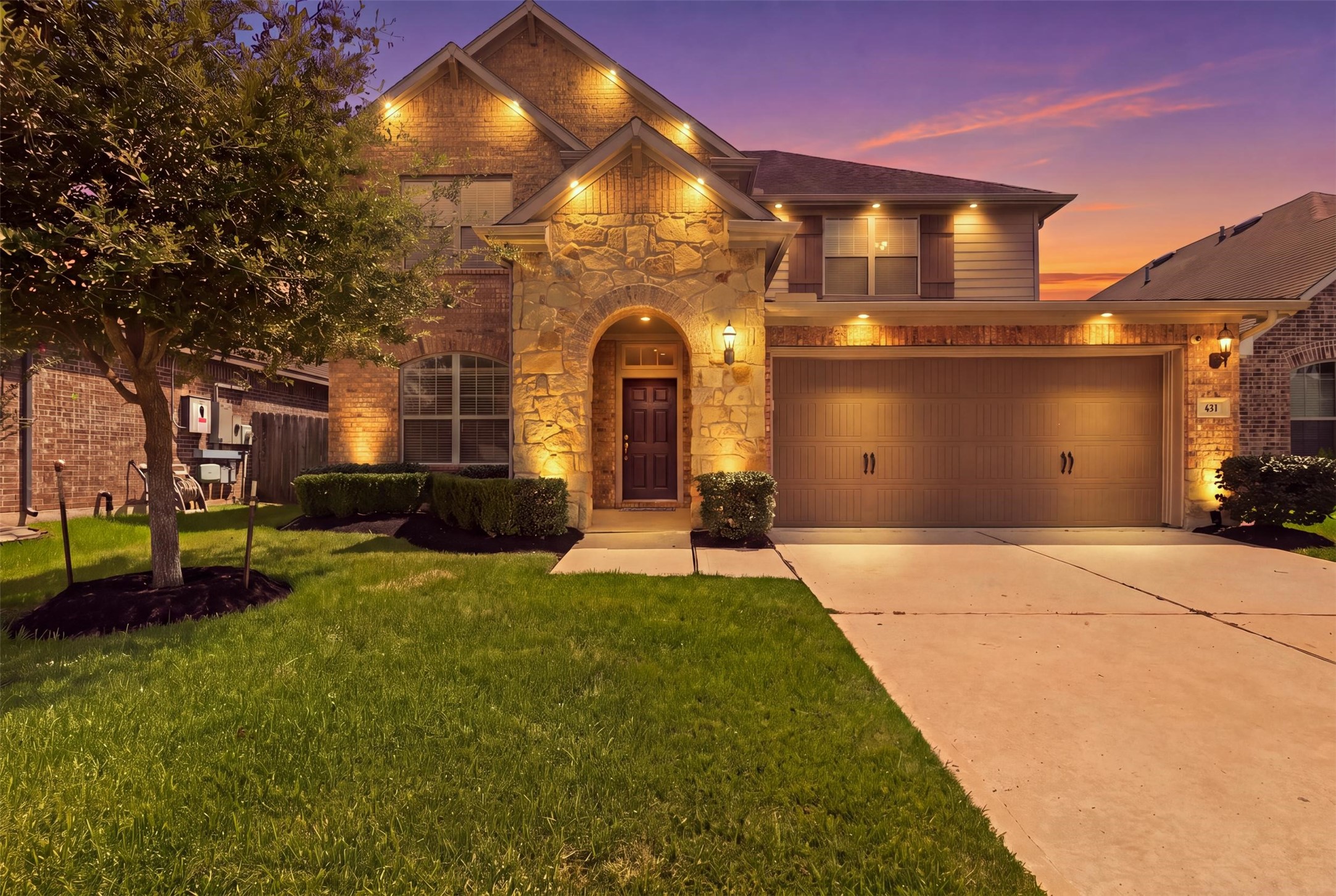 Beautiful evening view of the home. Hope to see you soon!