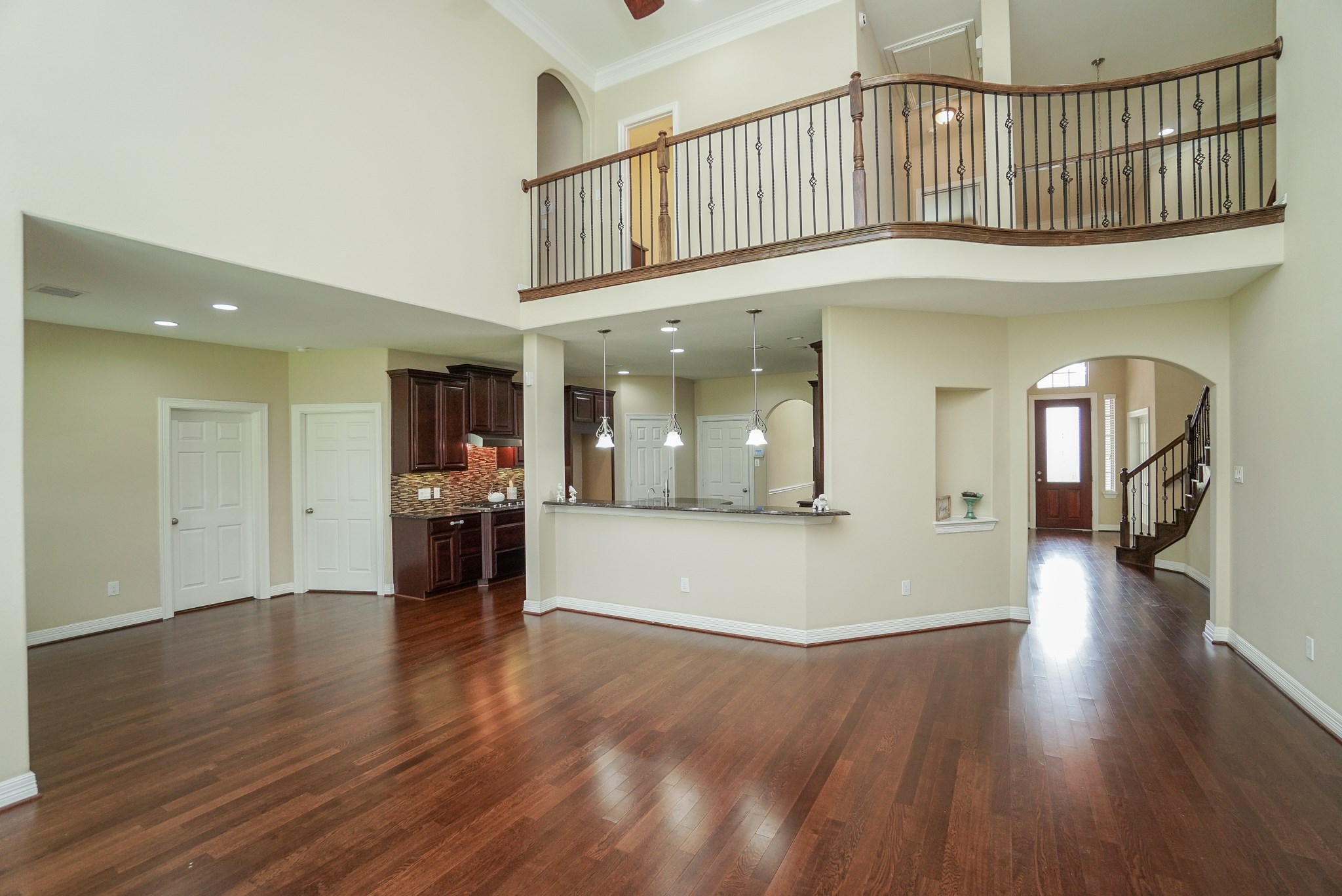 Your view from the fireplace looking toward the front door.