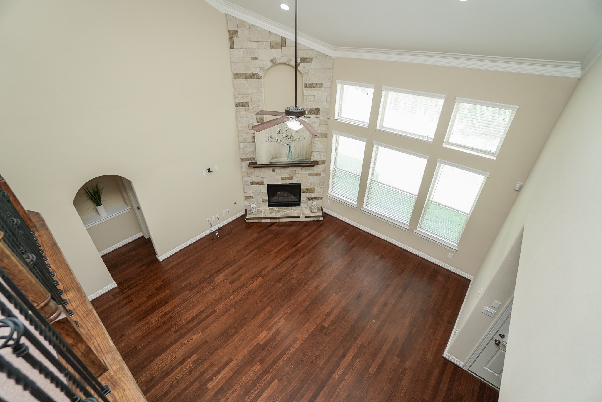 Another view of the beautiful fireplace.