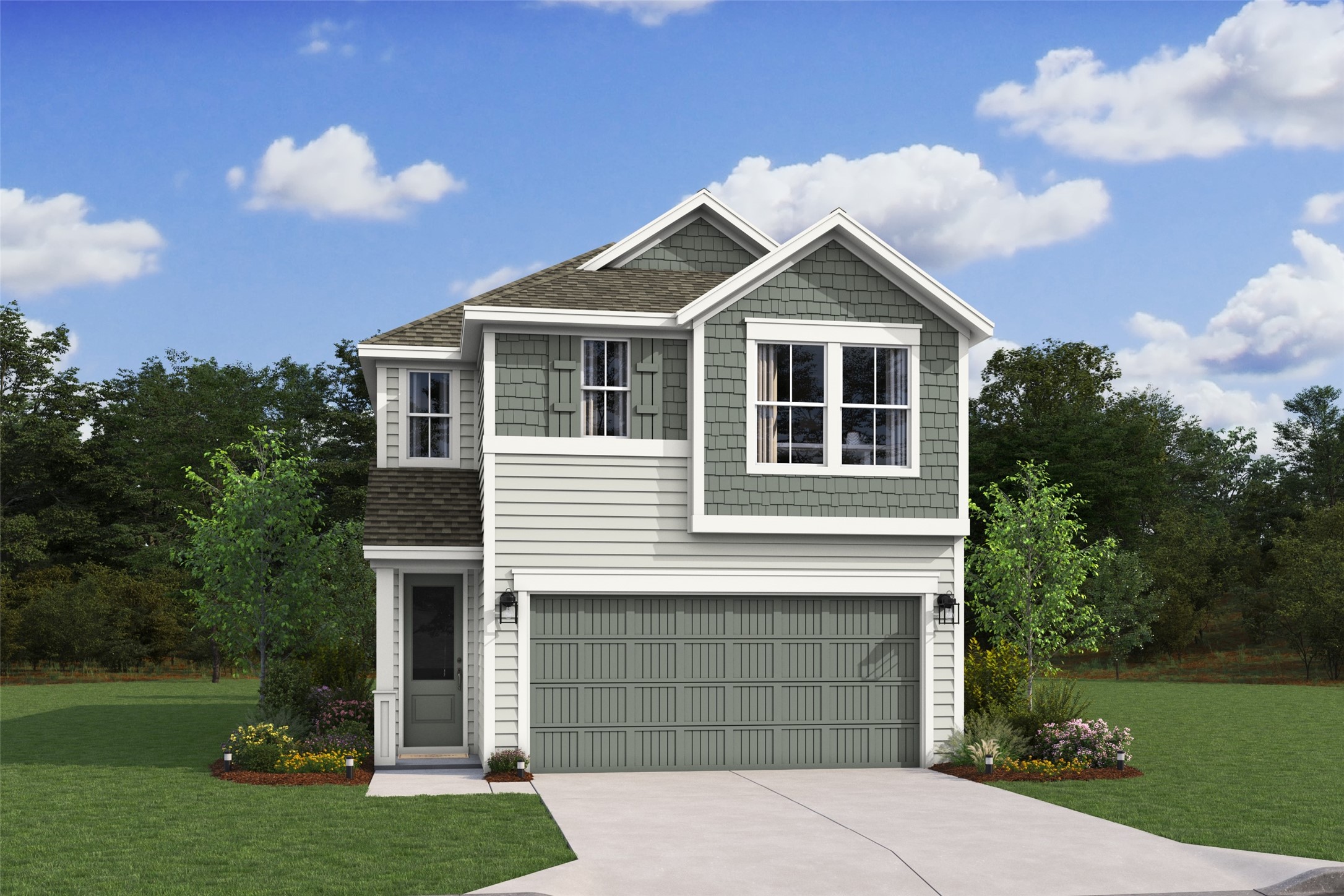 Charming Marietta home design by K. Hovnanian Homes with elevation RB in beautiful Leon. (*Artist rendering used for illustration purposes only.)