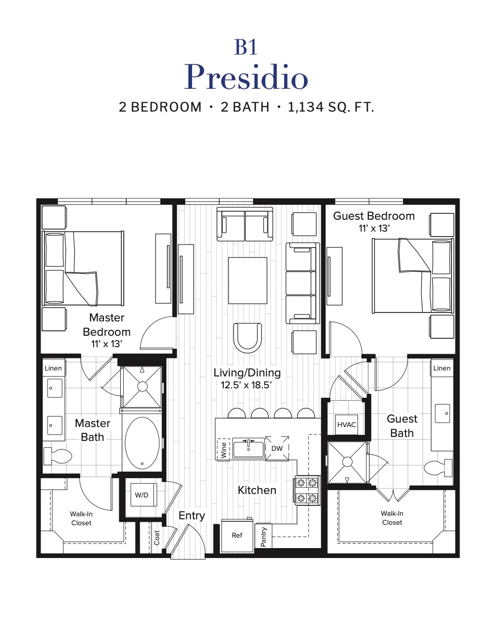 1,134 sq ft.