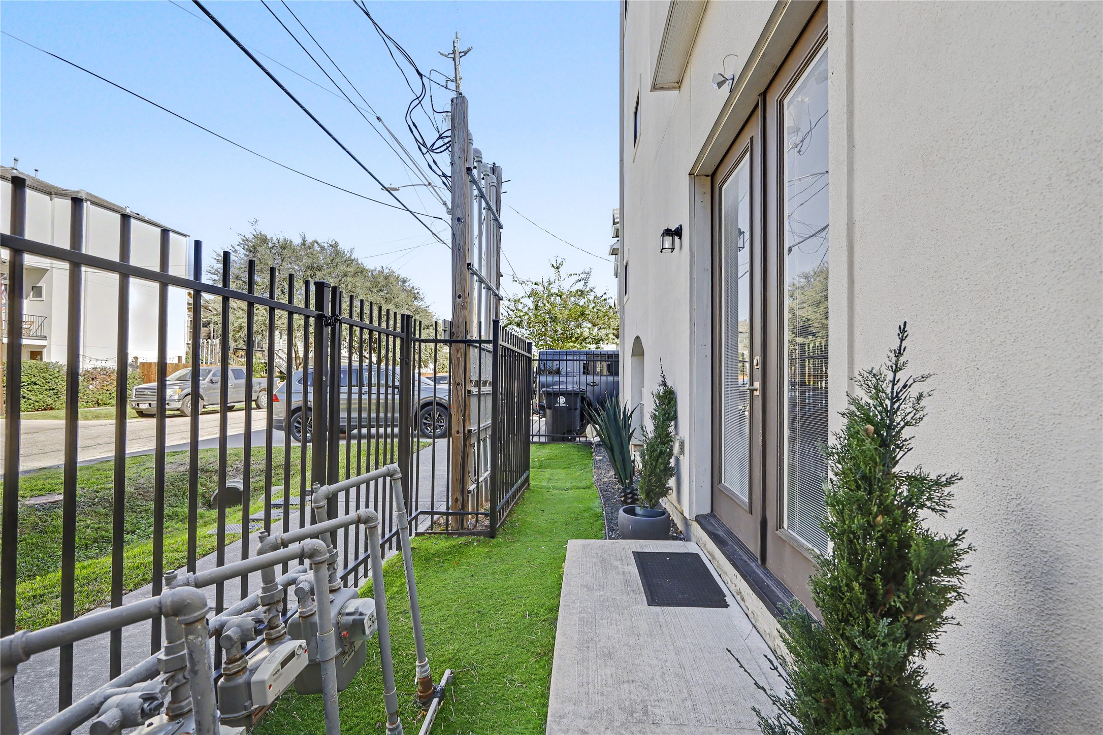 Double French doors lead to your first-floor bedroom/office.