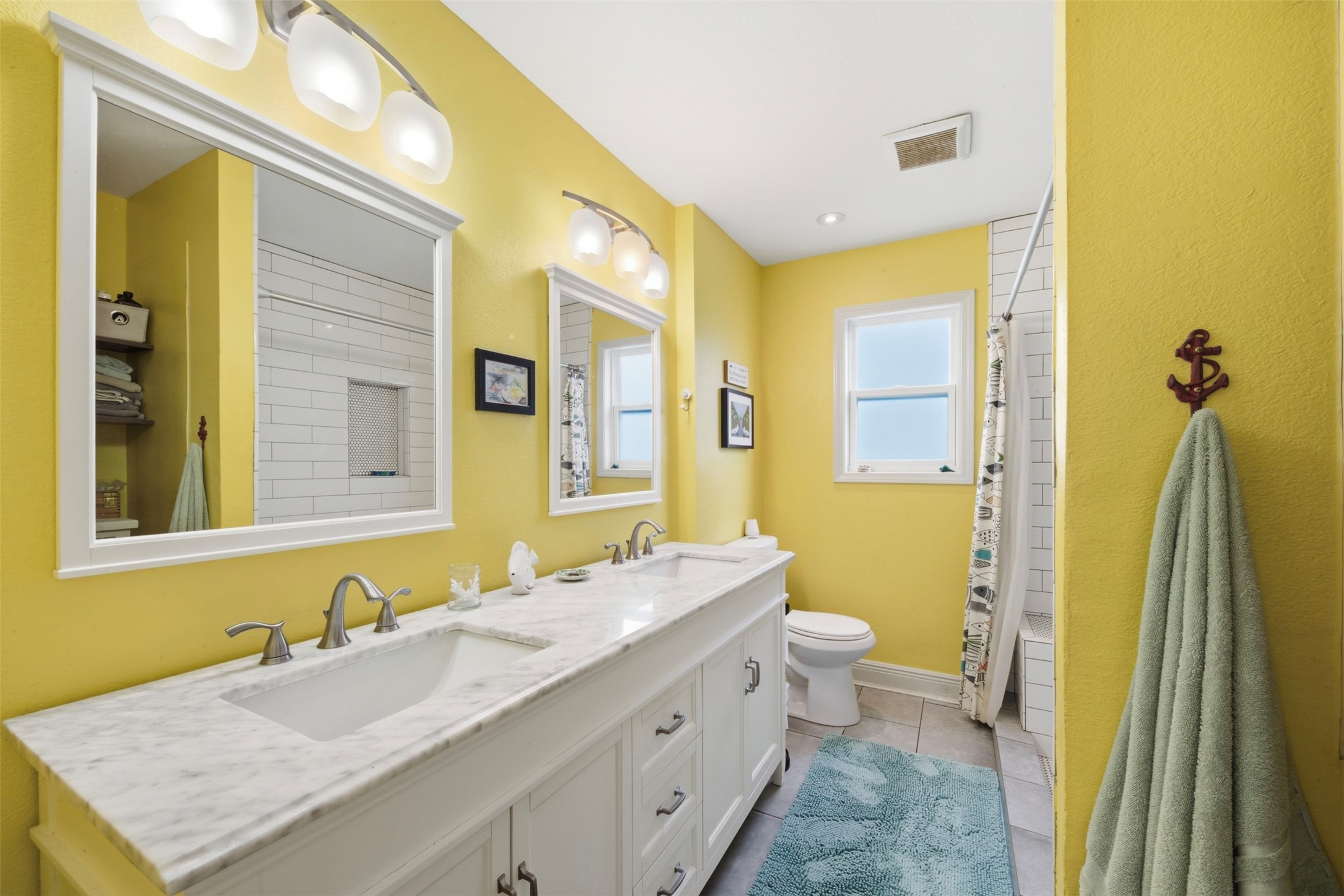 2nd level bath with oversized shower and dual sinks!