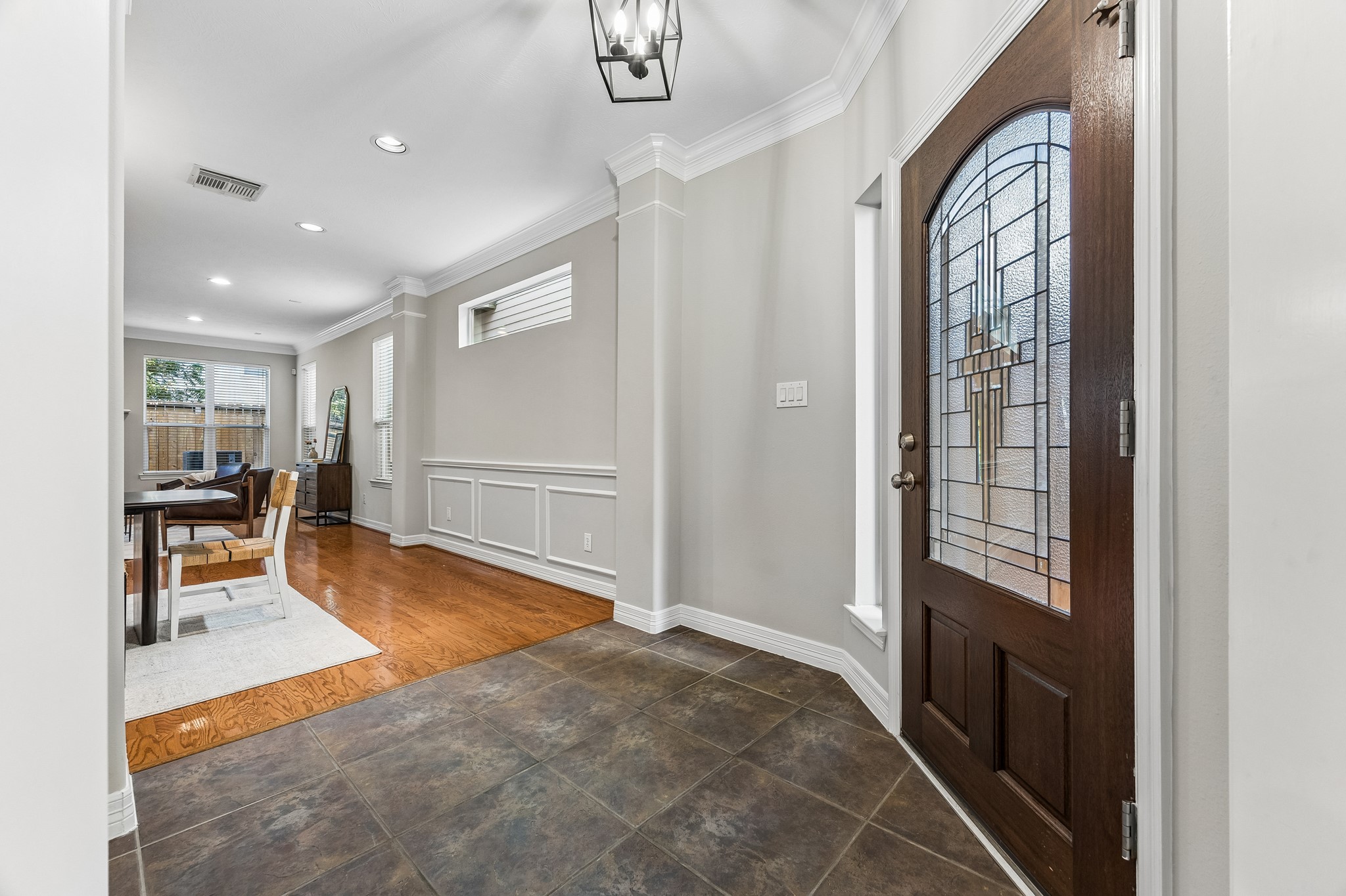 A welcoming entry that sets the tone for the warm, inviting spaces throughout.