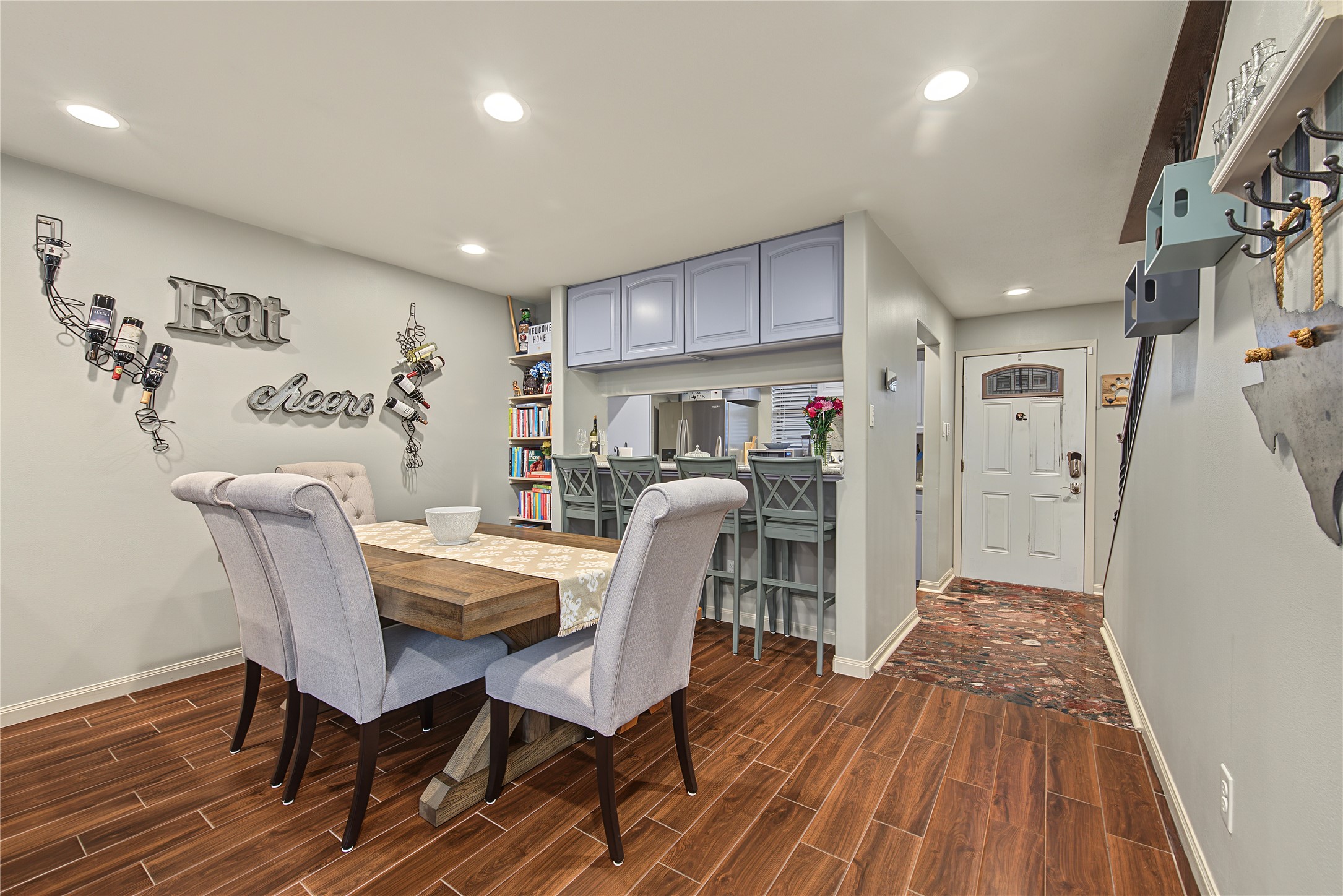 Dining area with breakfast bar overlooking kitchen Dining area with breakfast bar overlooking kitchen