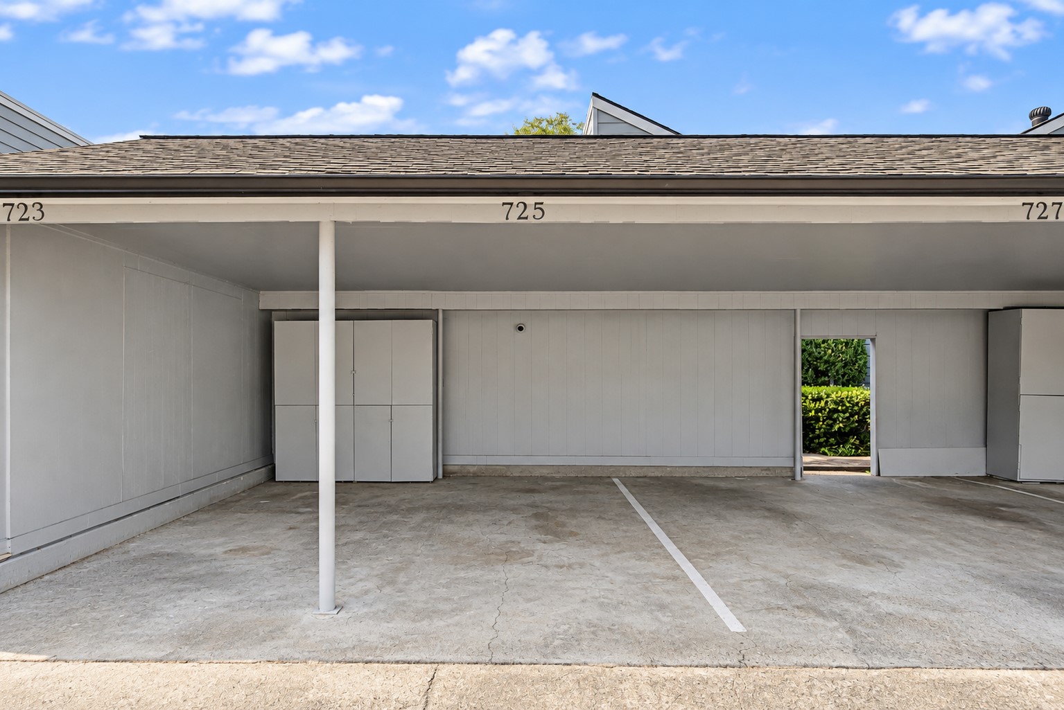 Covered parking spaces