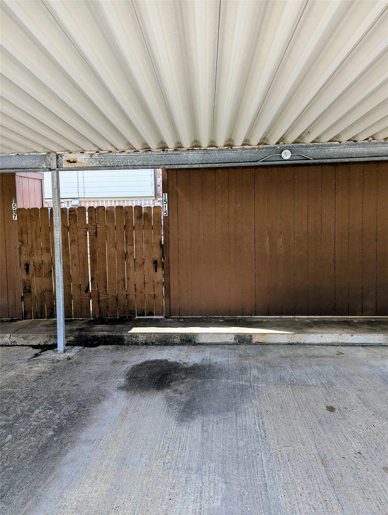 View of 2 covered parking spaces