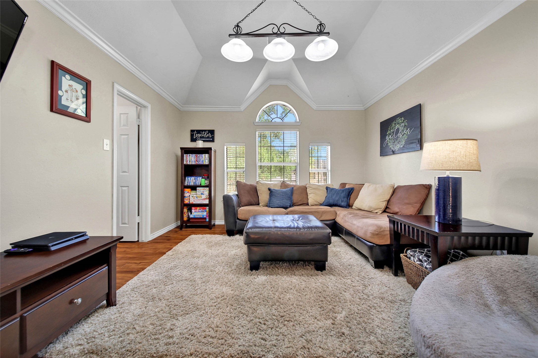Great game room with double doors and a large storage closet could also double as a 5th bedroom is needed!