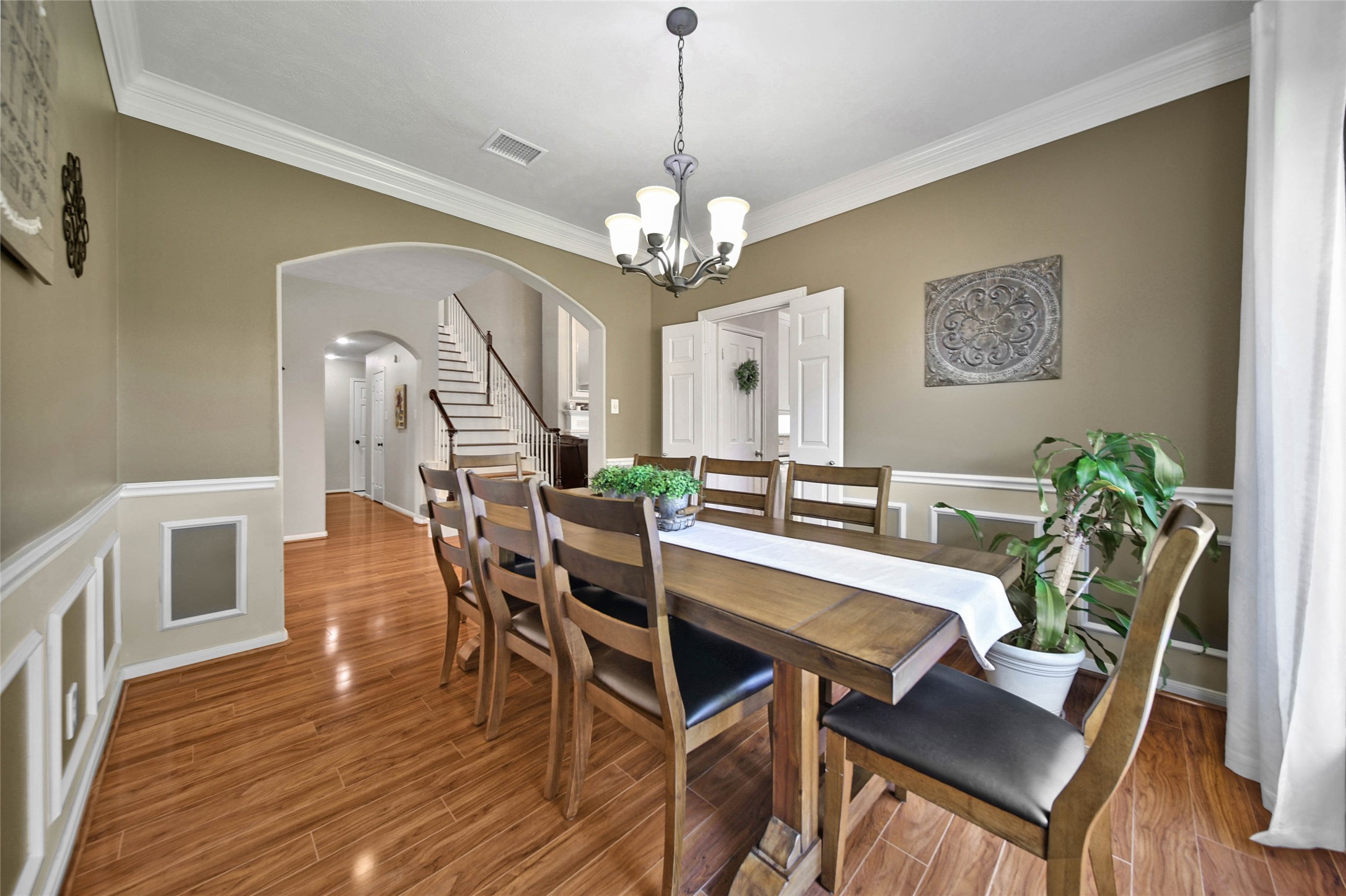 It is conveniently located right off of the kitchen.