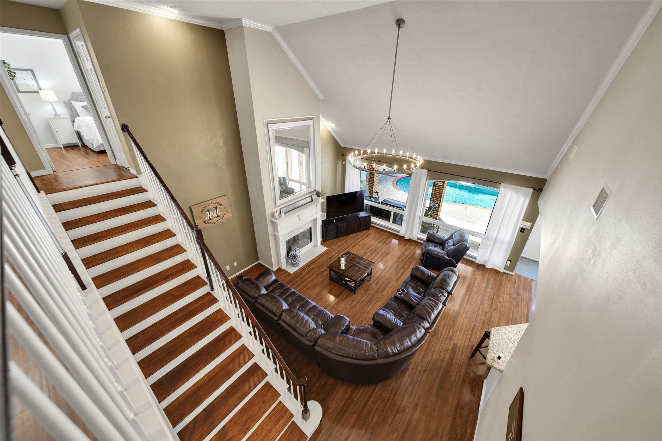 The stunning vaulted ceilings truly make this home feels open and bright.
