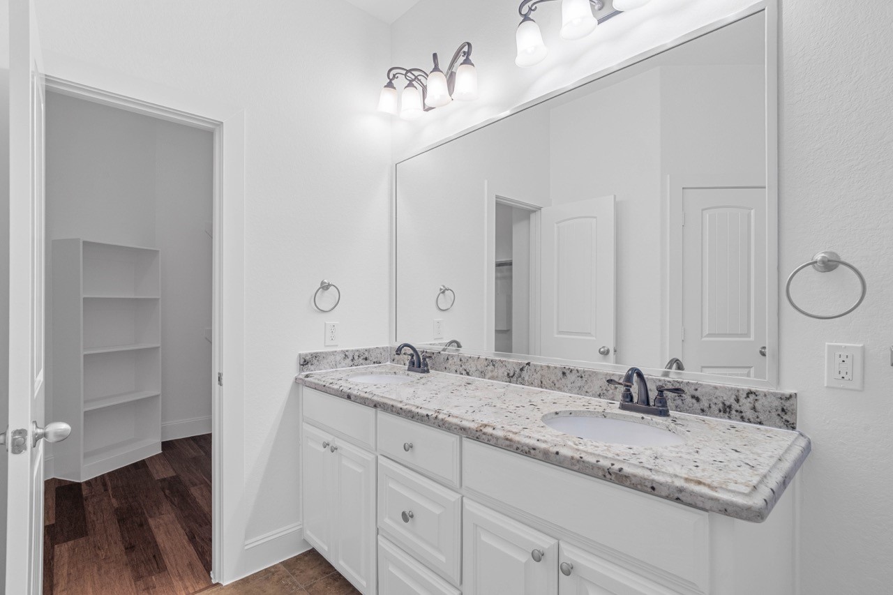 Double vanity in Primary bathroom.