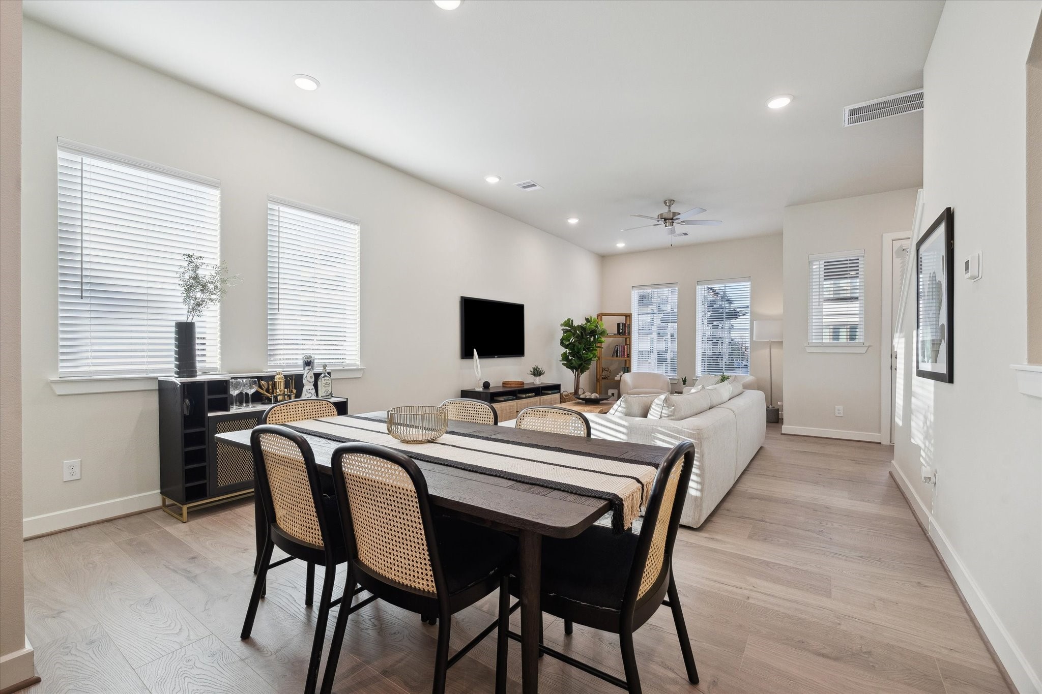 Representative photo showing the communitys model home living room. Layout and selections may vary.