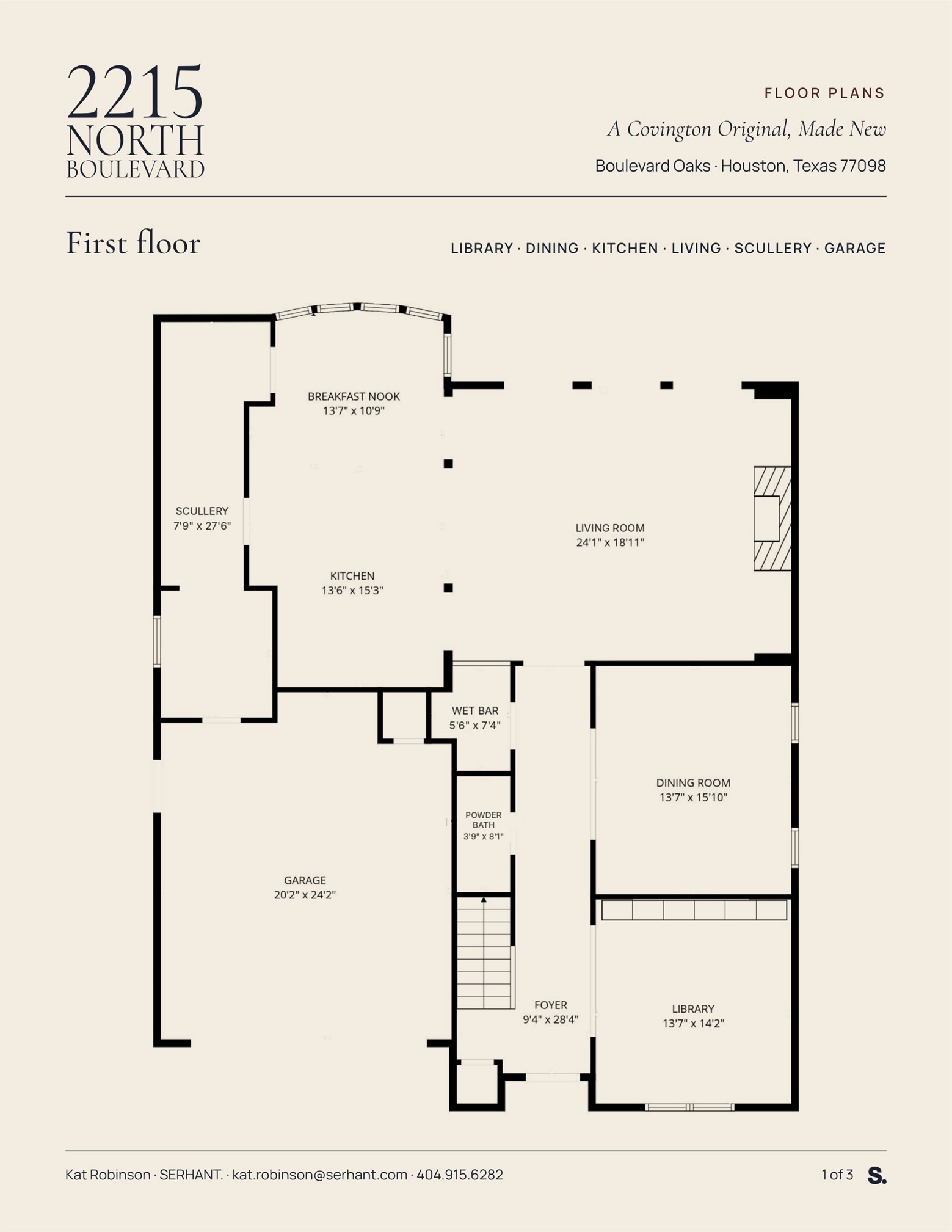 First floor: library, award-winning dining room and scullery, wet bar, chefs kitchen, living room opening to the patio and 2-car garage.