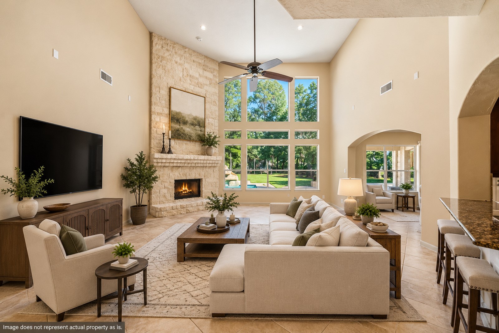 Living room has been virtually staged.