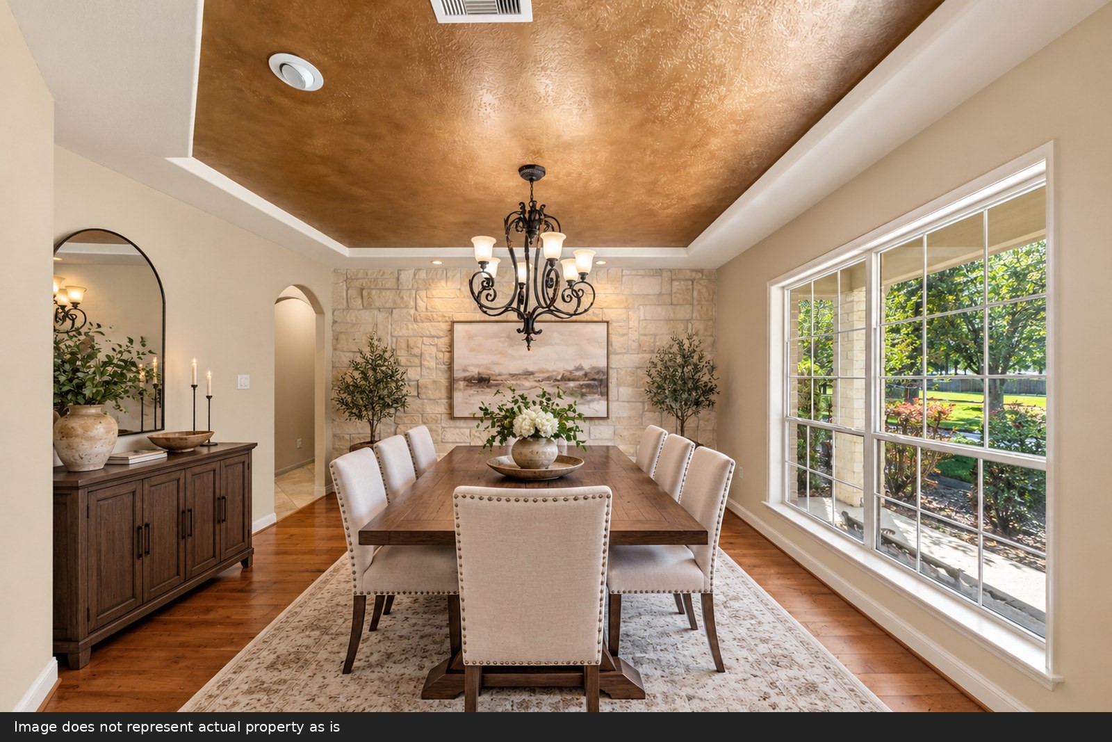 Dining room has been virtually staged.