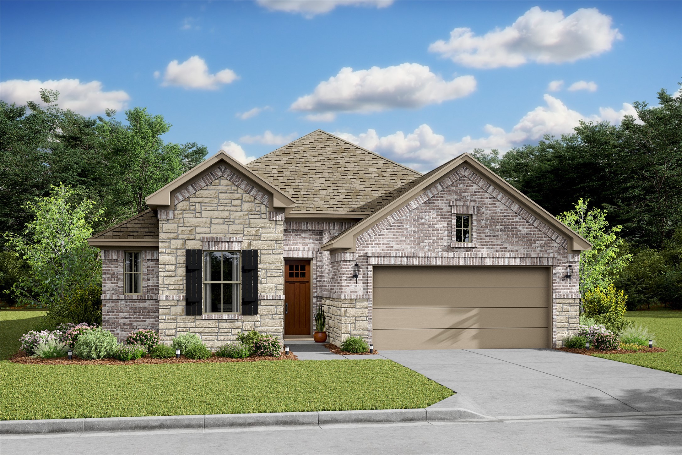 Charming Pasadena home design by K. Hovnanian Homes with elevation RA in amazing Grand Magnolia. (*Artist rendering used for illustration purposes only.)