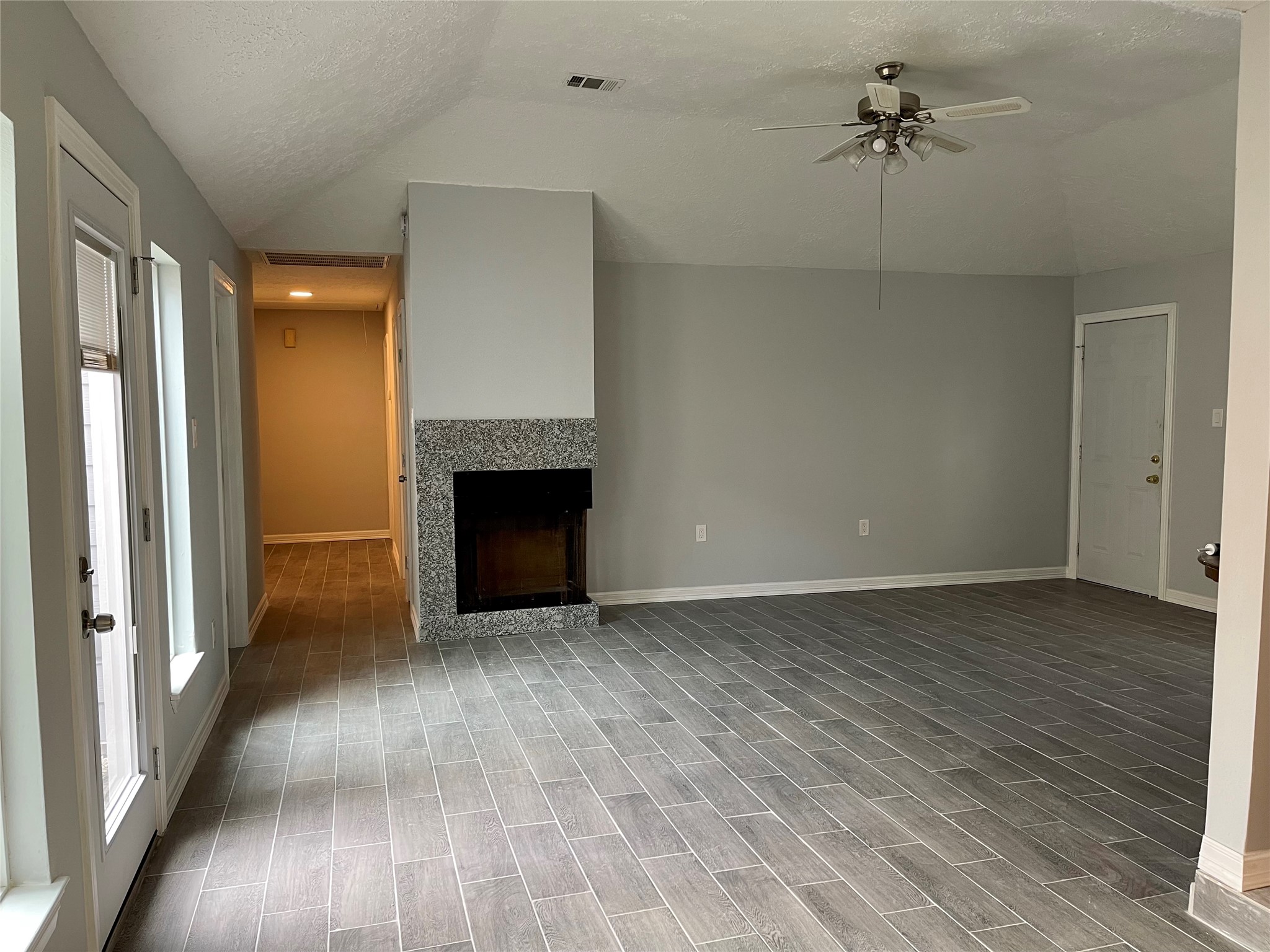 Large Family room with fire place Large Family room with fire place
