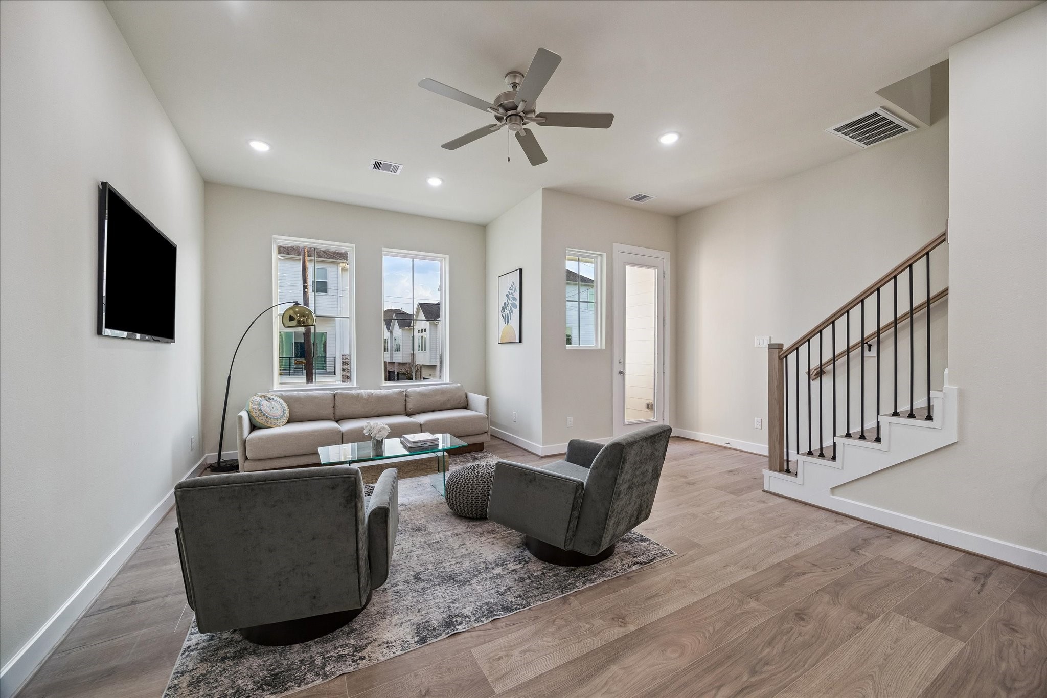 Representative photo showing the communitys model home living room. Layout and selections may vary.