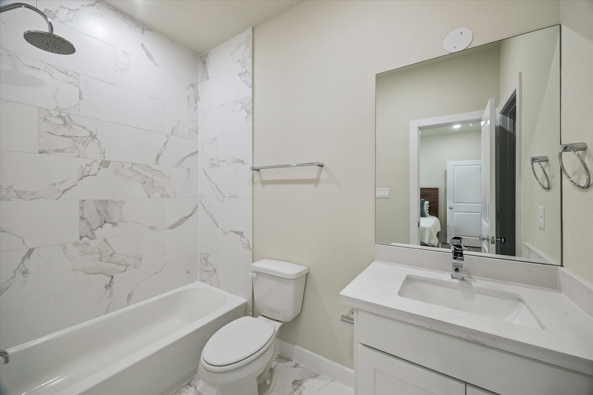 Representative photo showing the communitys model home secondary bathroom. Layout and selections may vary.