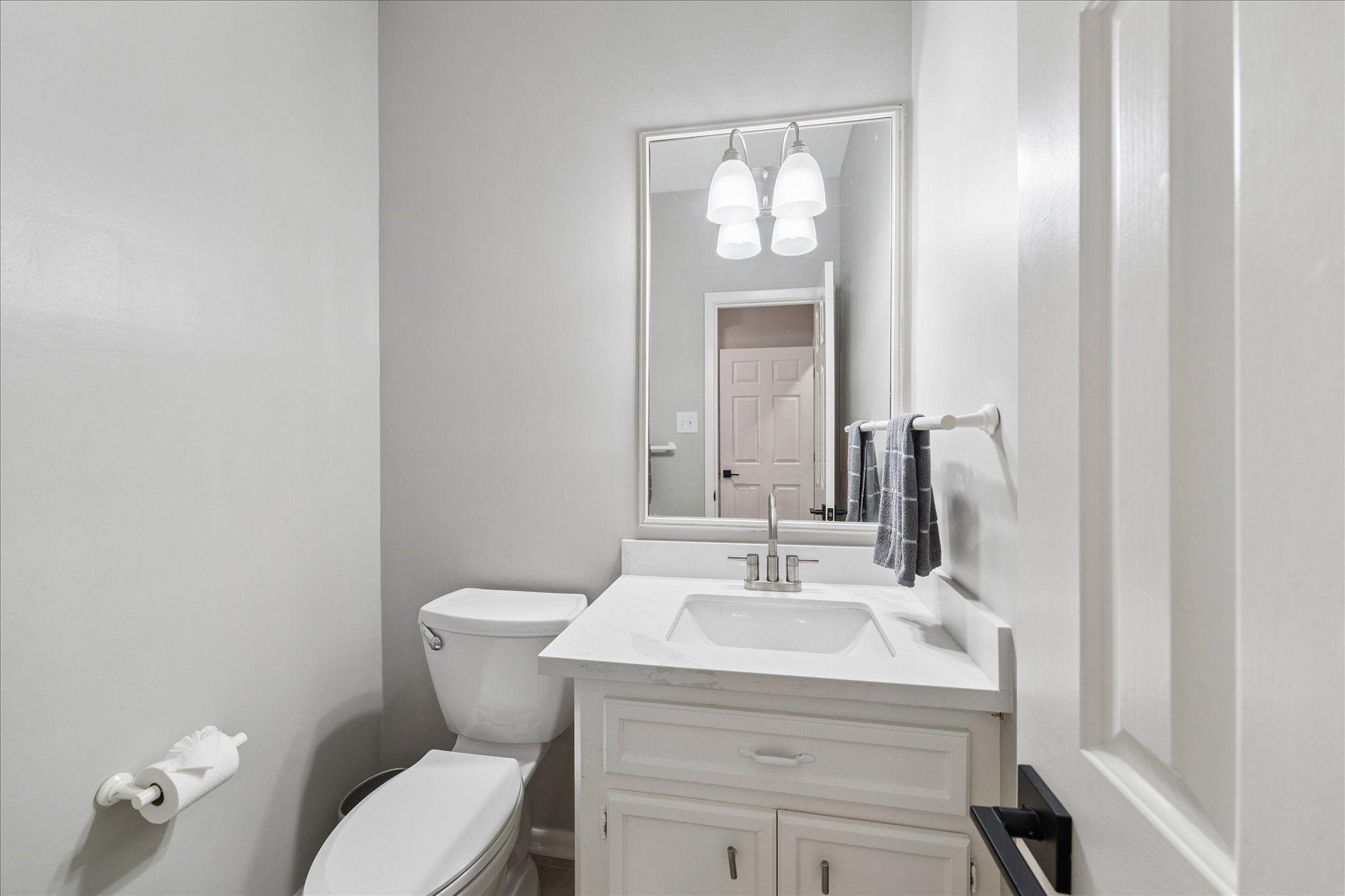 First-floor powder room.