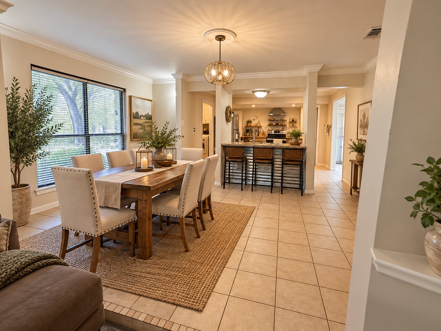 Virtually staged dining area/breakfast room