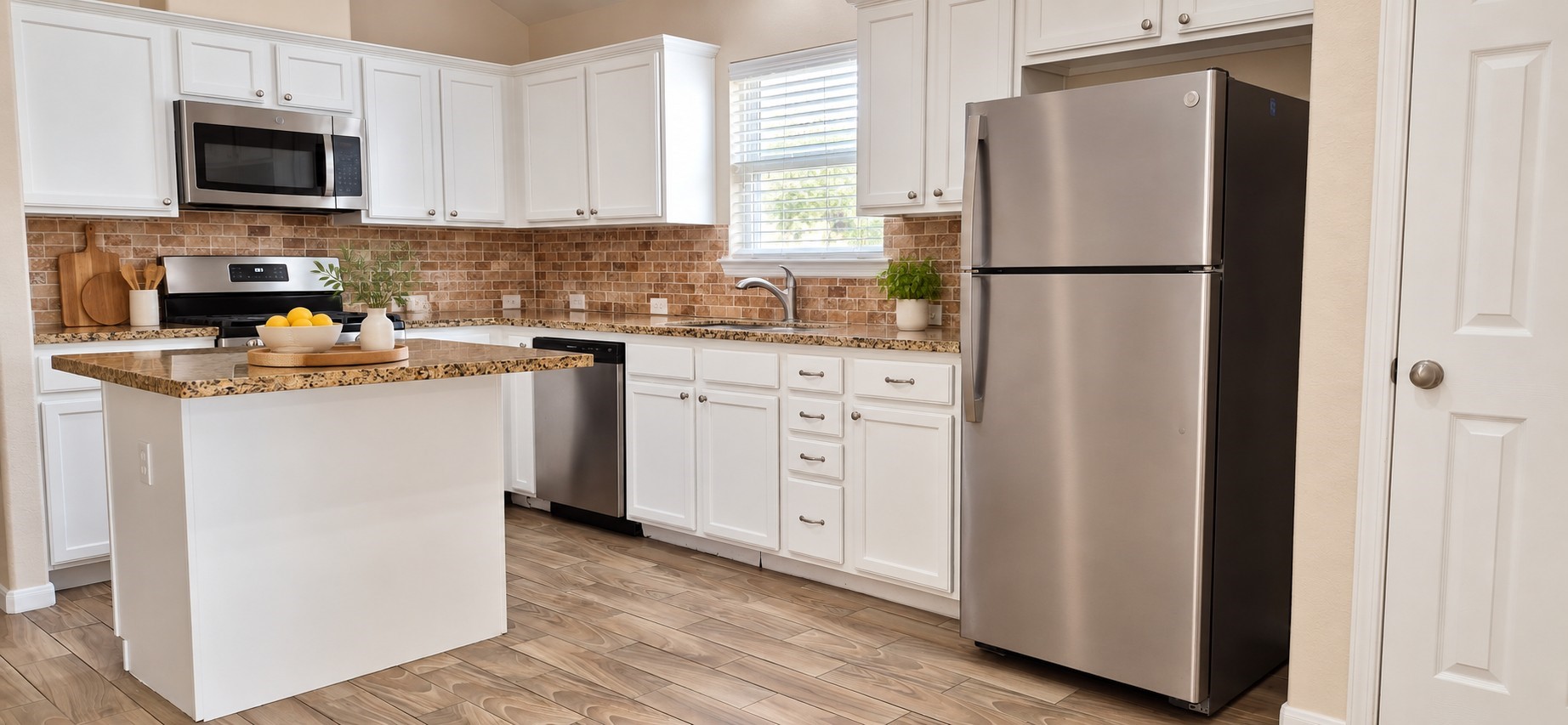 Bright, naturally styled kitchen with warm accents Bright, naturally styled kitchen with warm accents