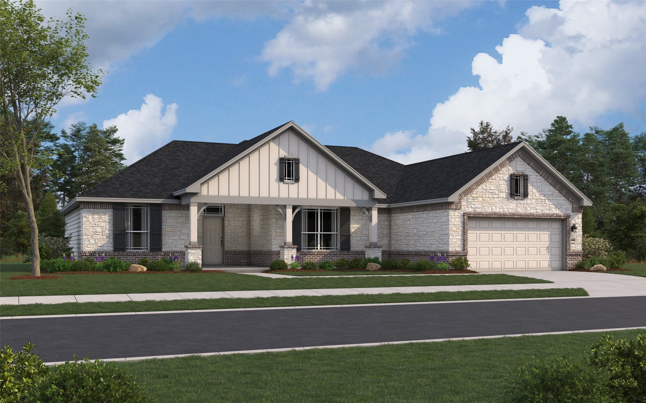 Rendering of the Arlington plan elevation.