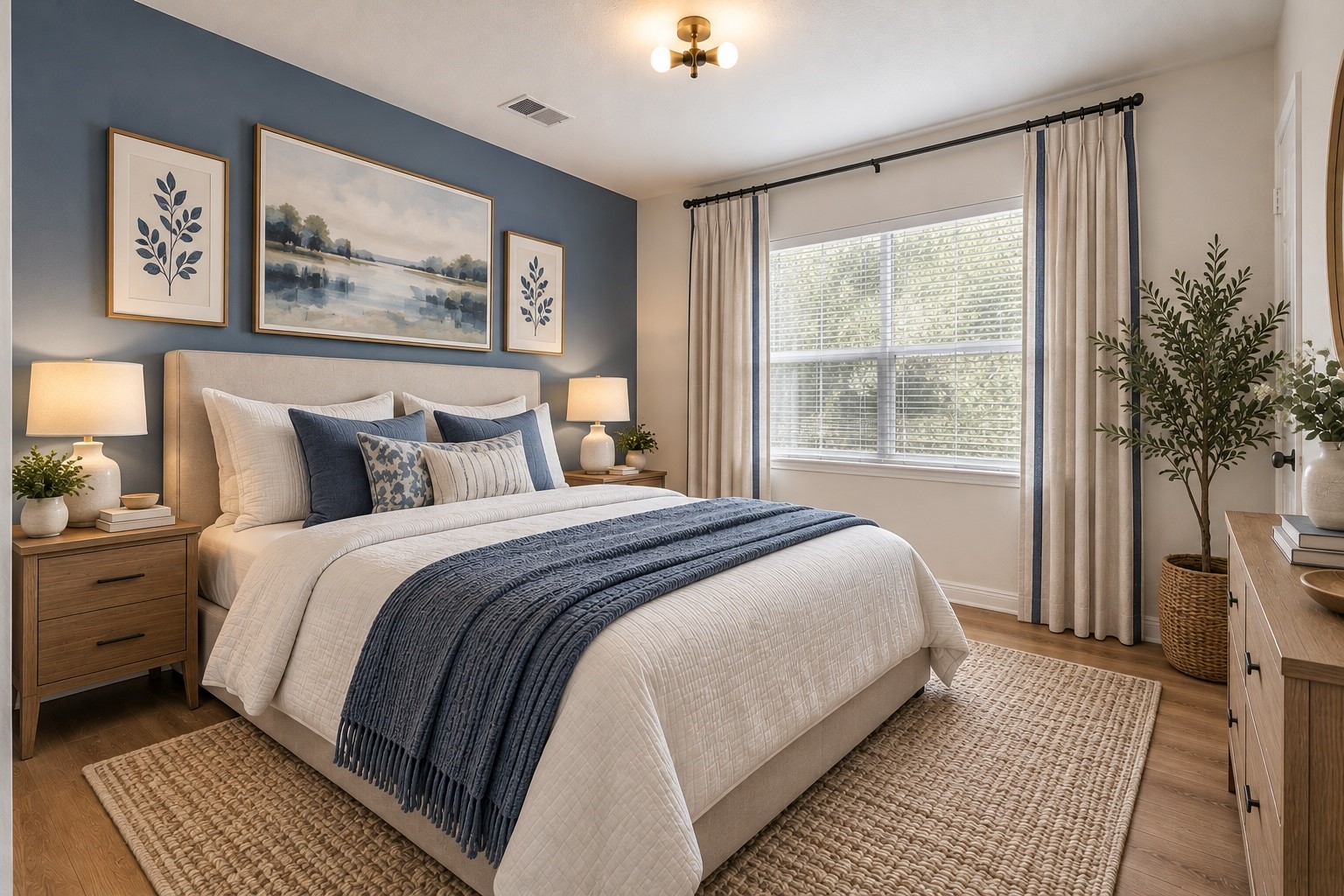 Virtually staged secondary bedroom