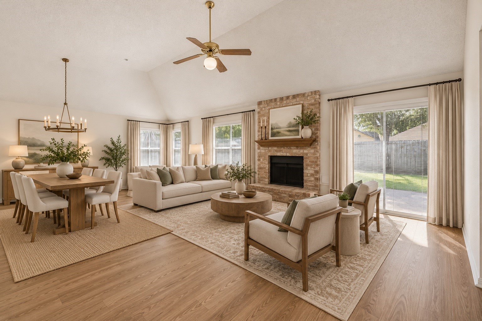 Den and dining area virtually staged to show off all the space in this area