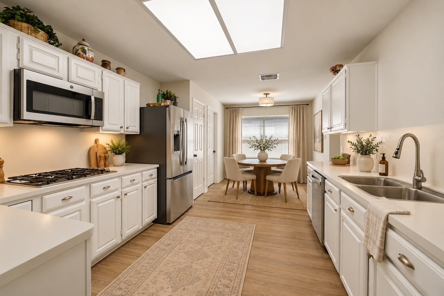 Virtually staged kitchen and breakfast room