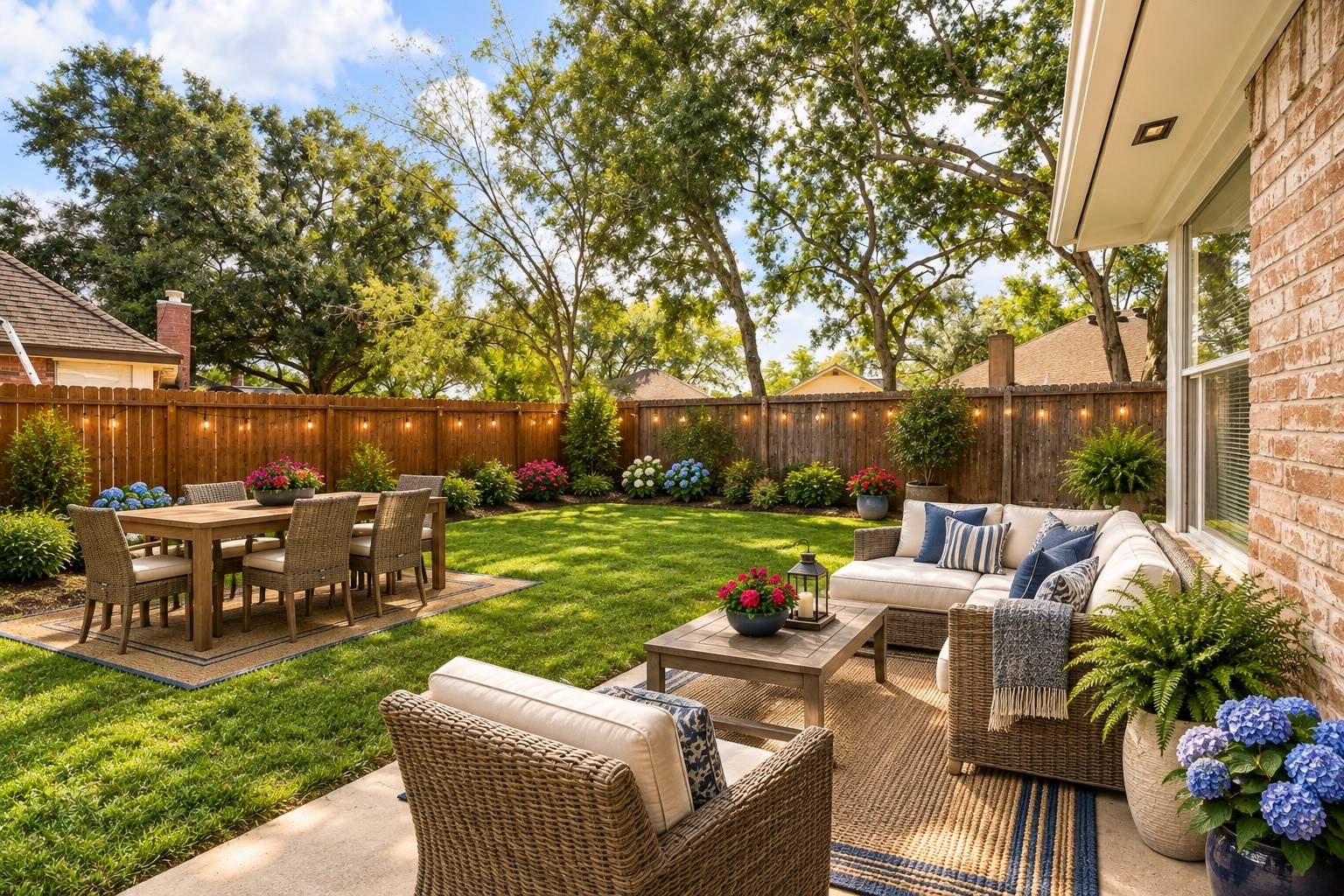 Virtually staged backyard