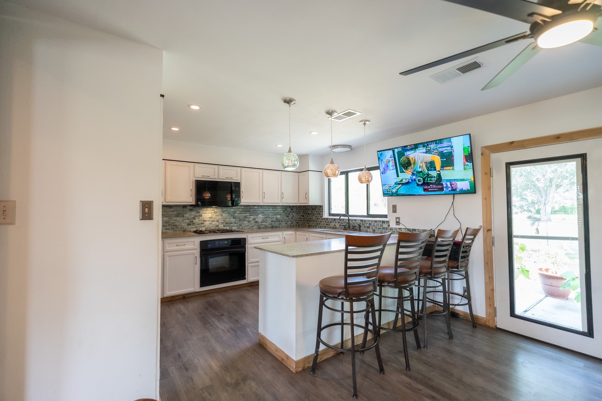 View of the Kitchen from the Living Room.