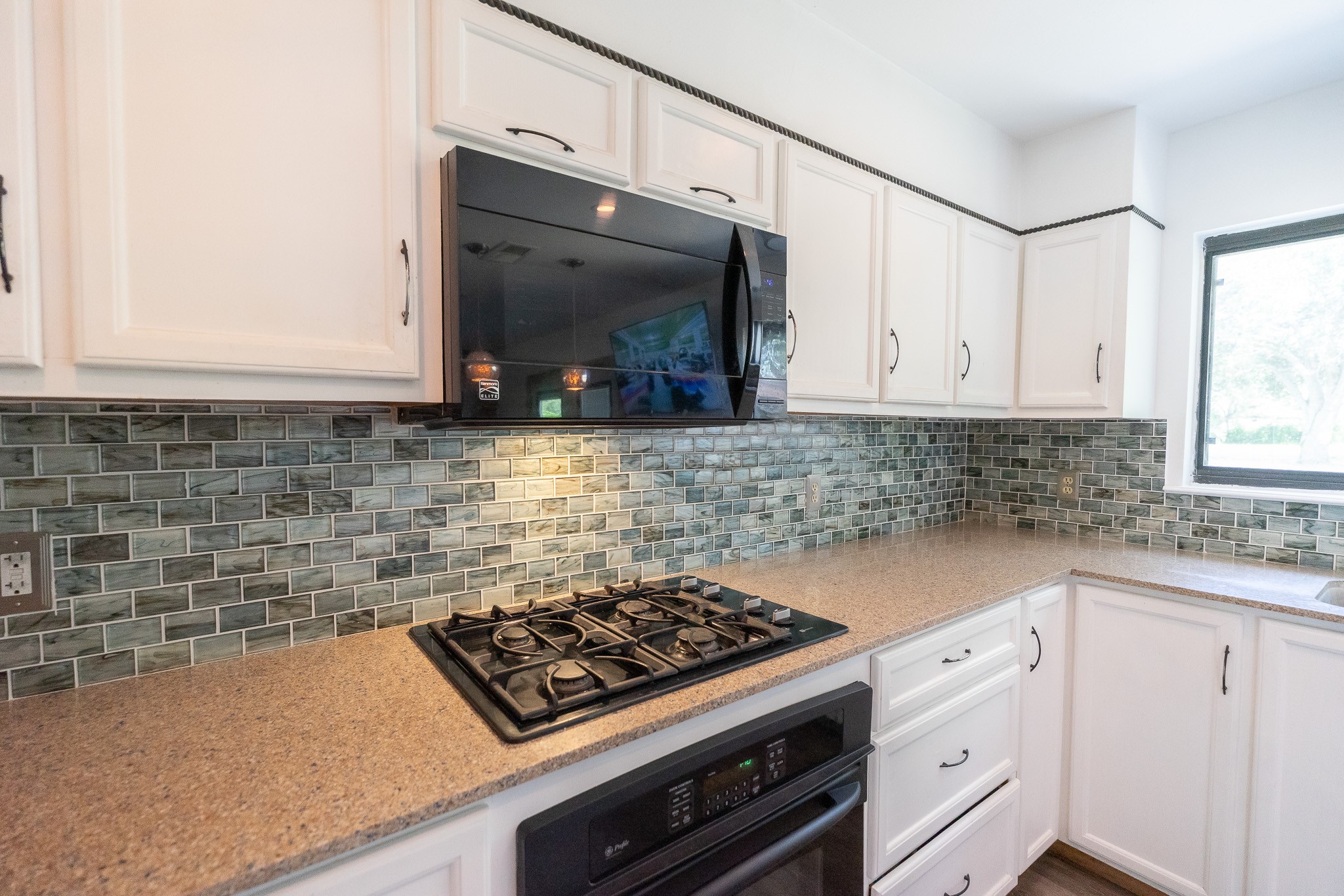 Cabinets with soft close doors.