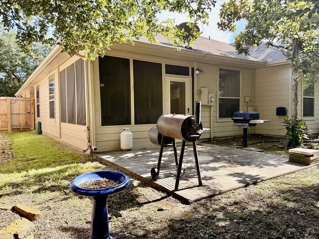 patio in backyard