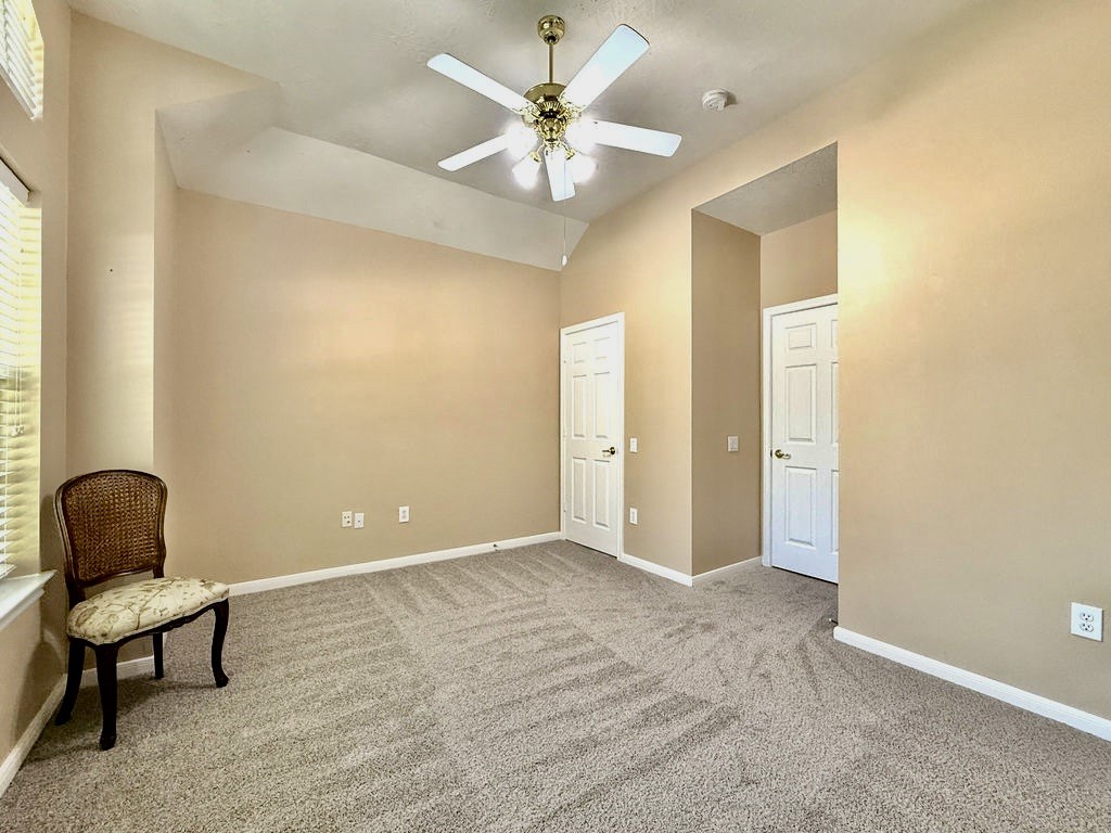 Bedroom with large walk in closet