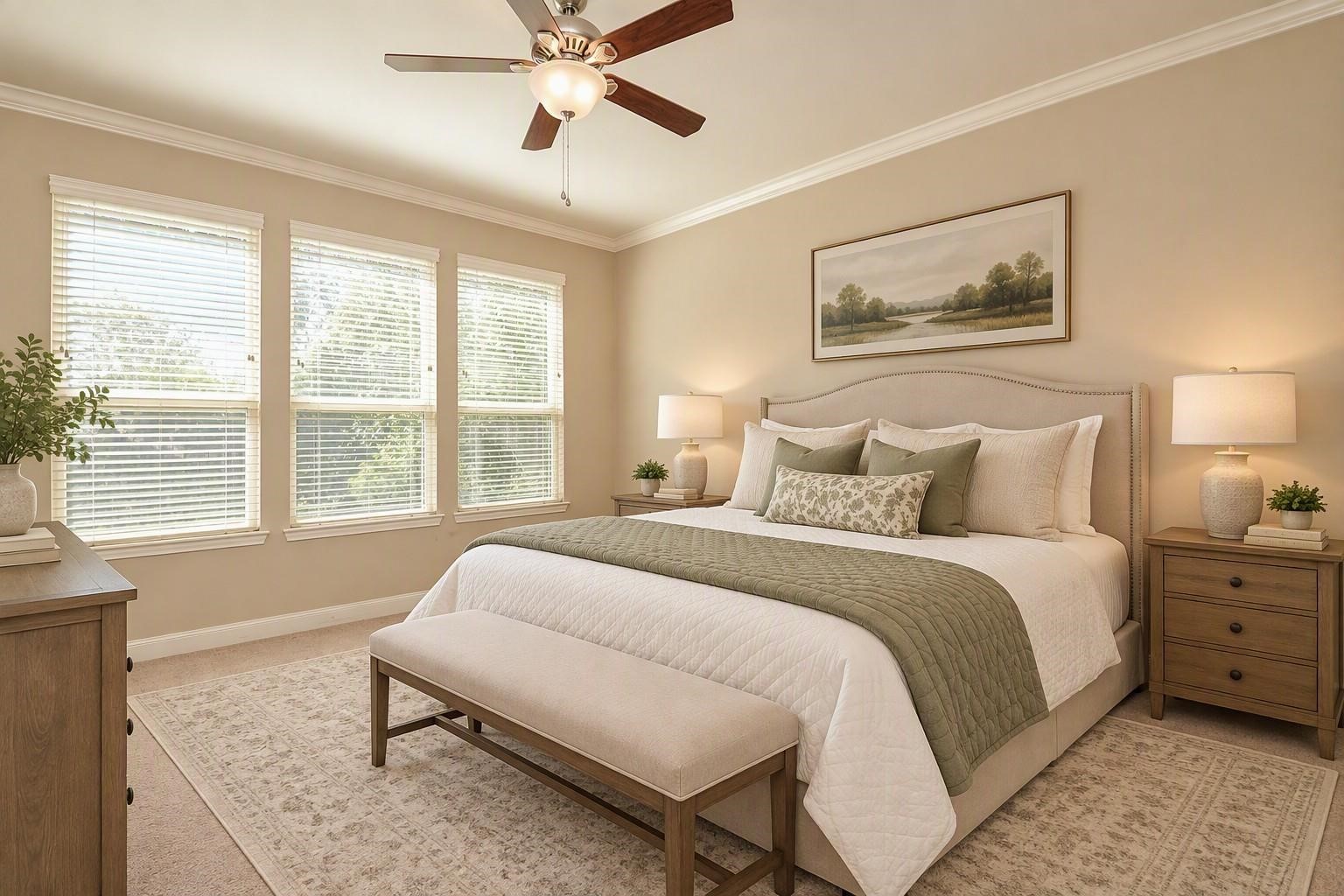 Enormous Primary Bedroom - enhanced staging