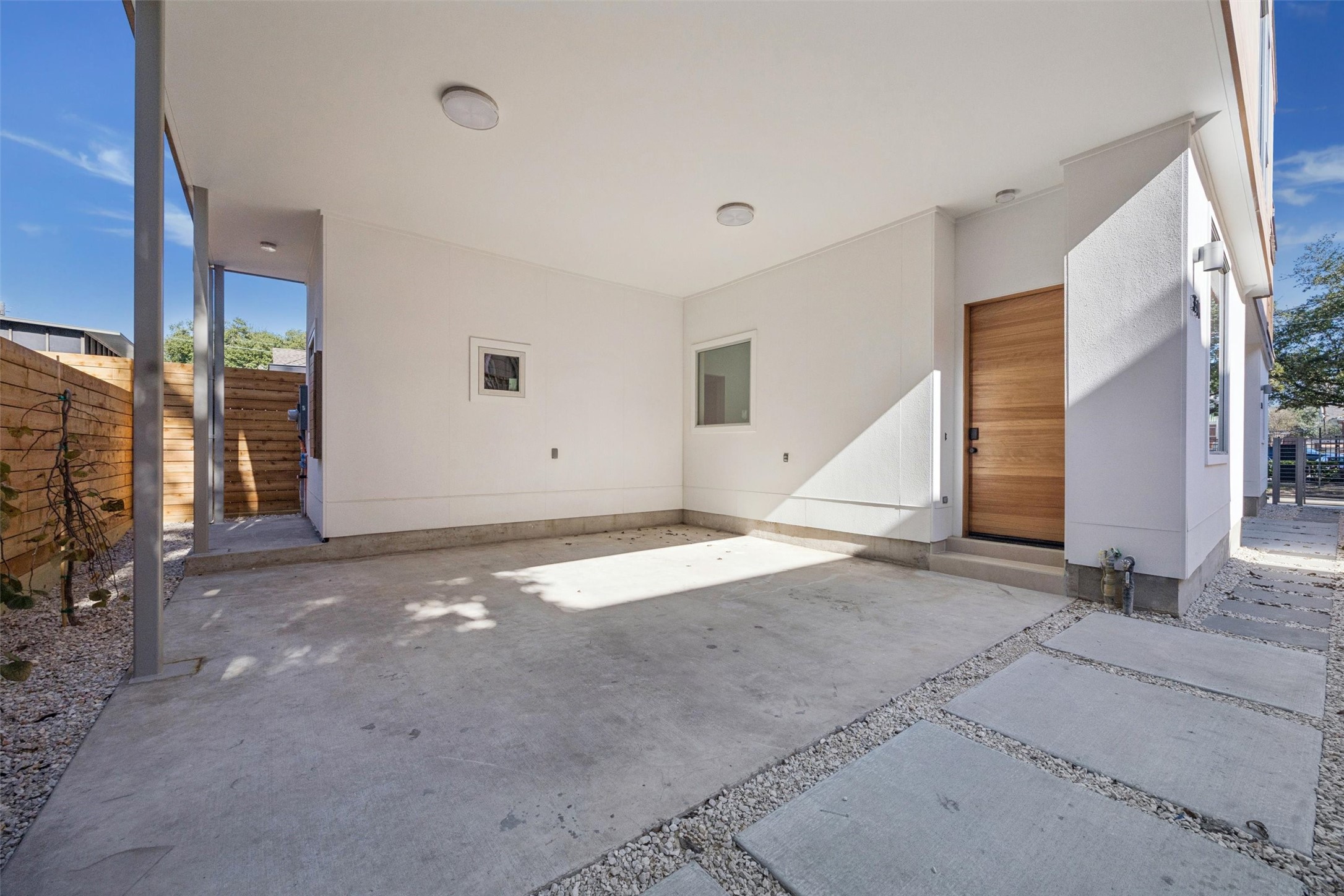 The large 2-car carport.
