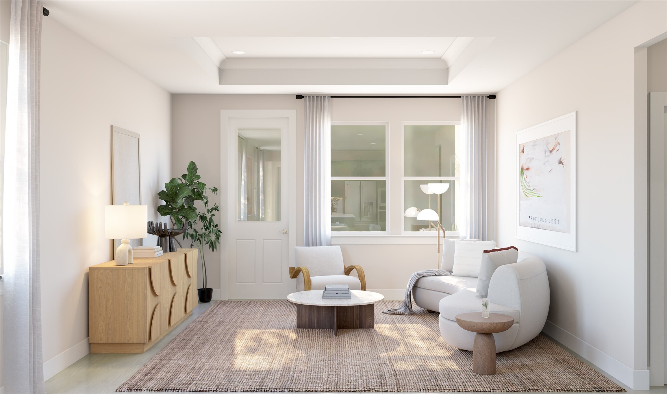 Cozy great room (*Artist rendering used for illustration purposes only. Colors/finishes may differ from the ones currently selected in the home.)