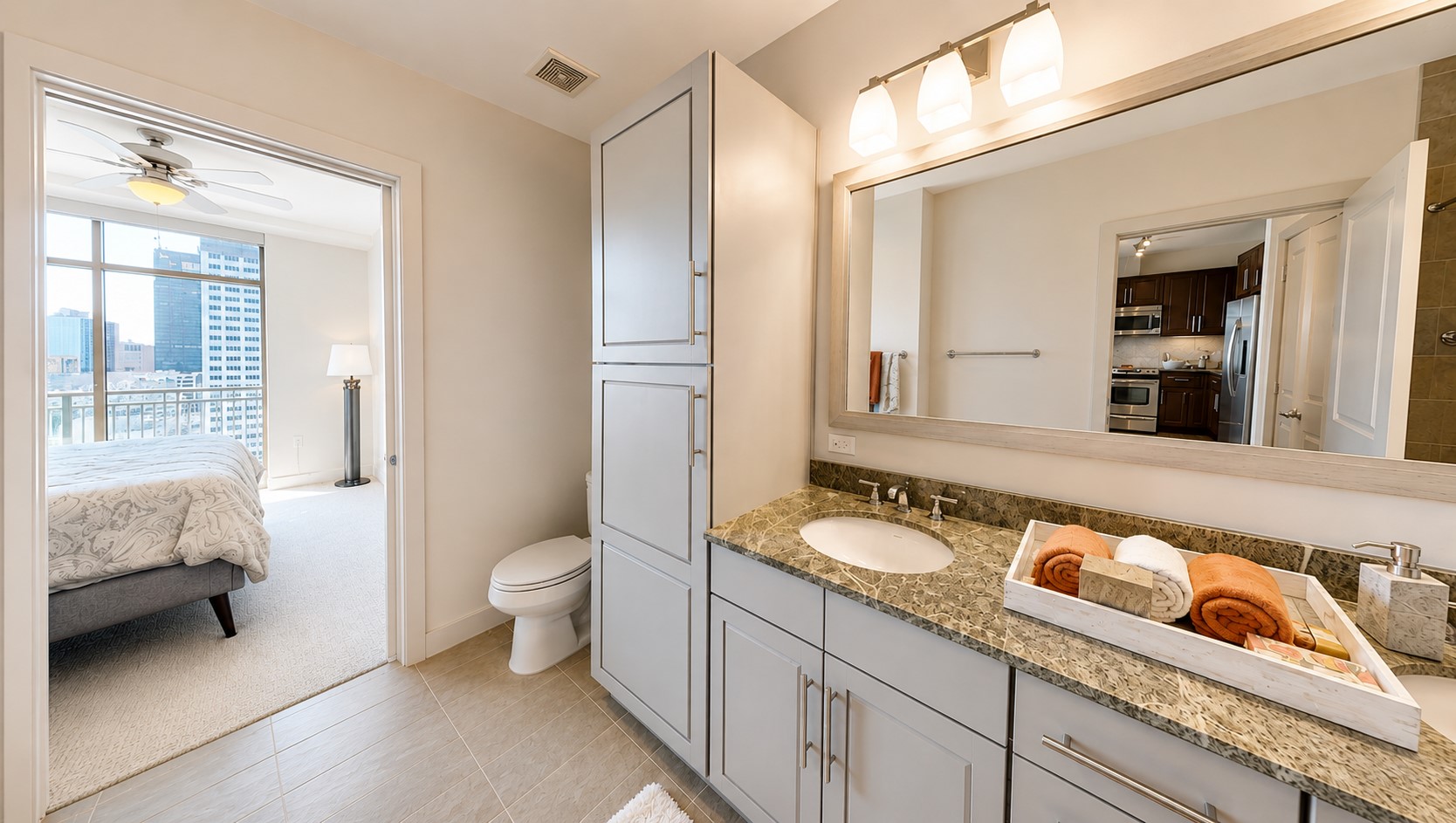 Everything in the primary suite feels comfortably connected, with the ensuite bath just steps from the bedroom while still maintaining a sense of privacy.