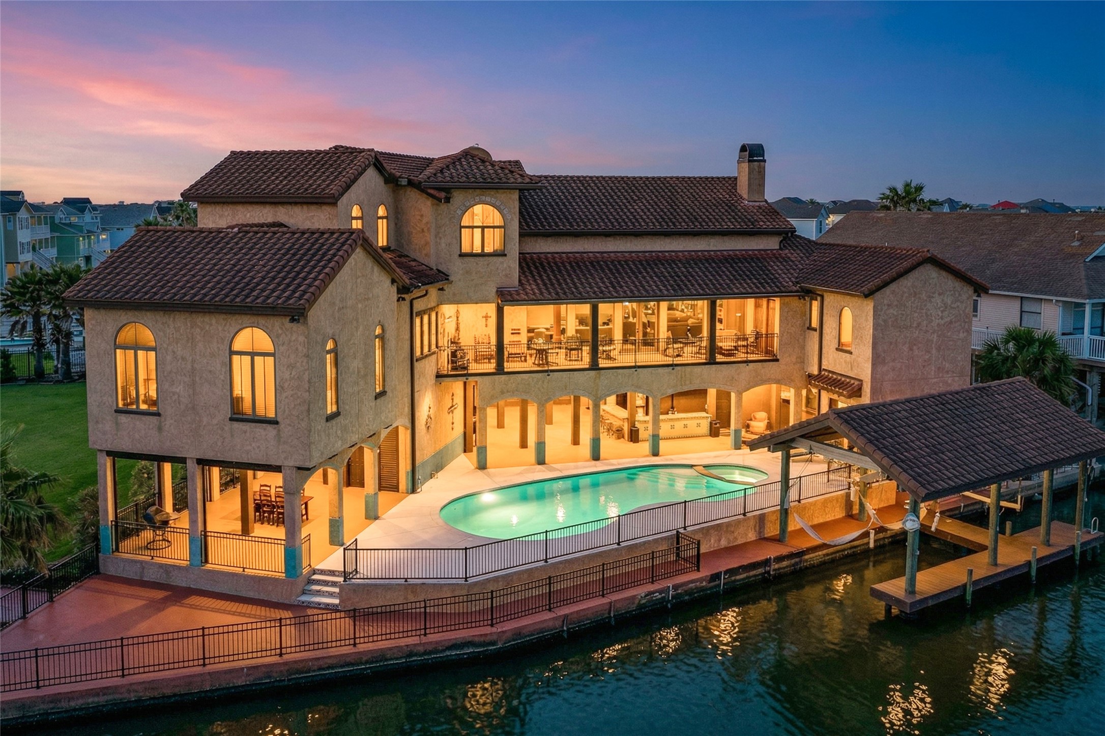 Back view of property, photo taken from water